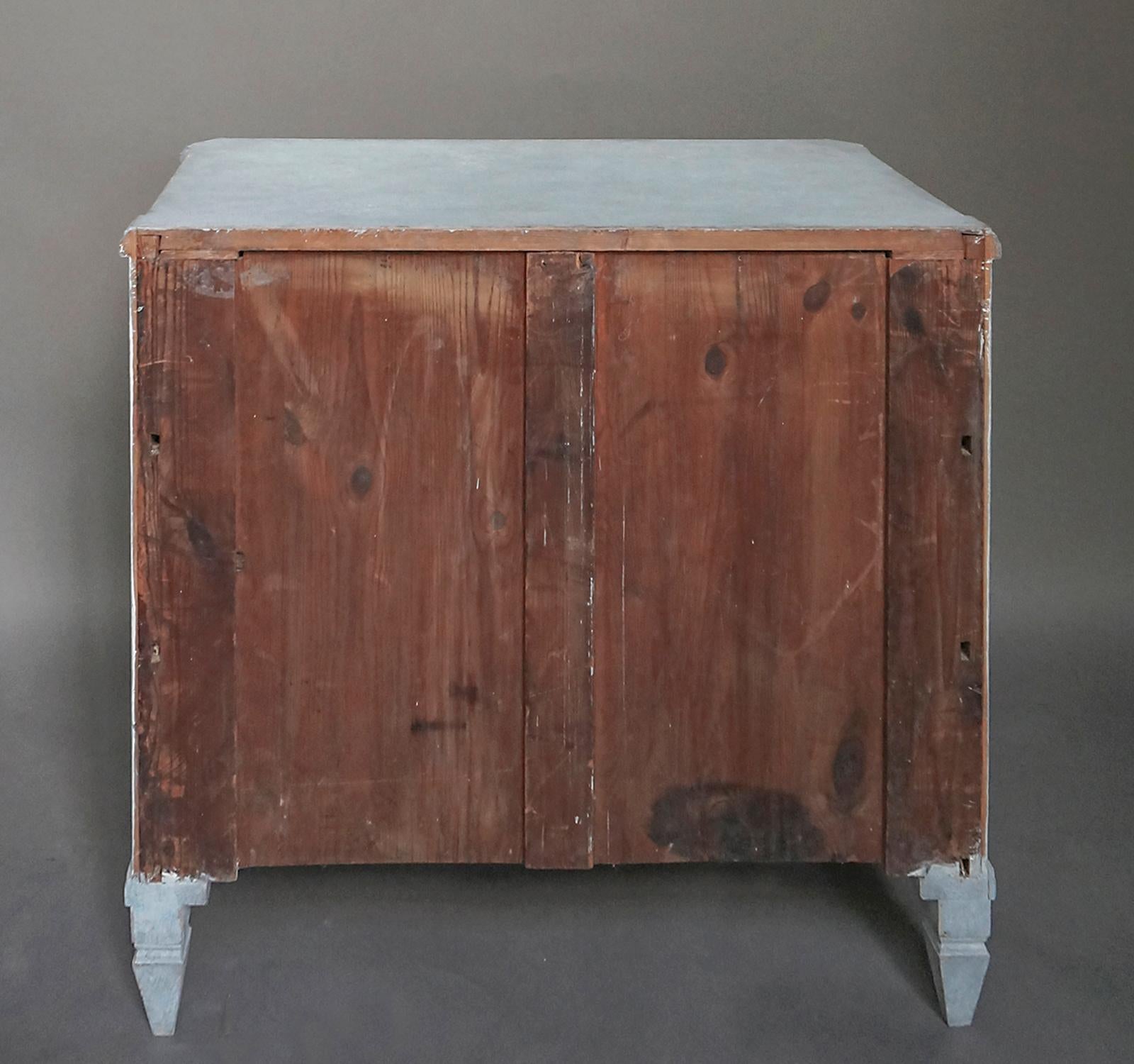 Swedish Three-Drawer Commode in Blue Paint 1