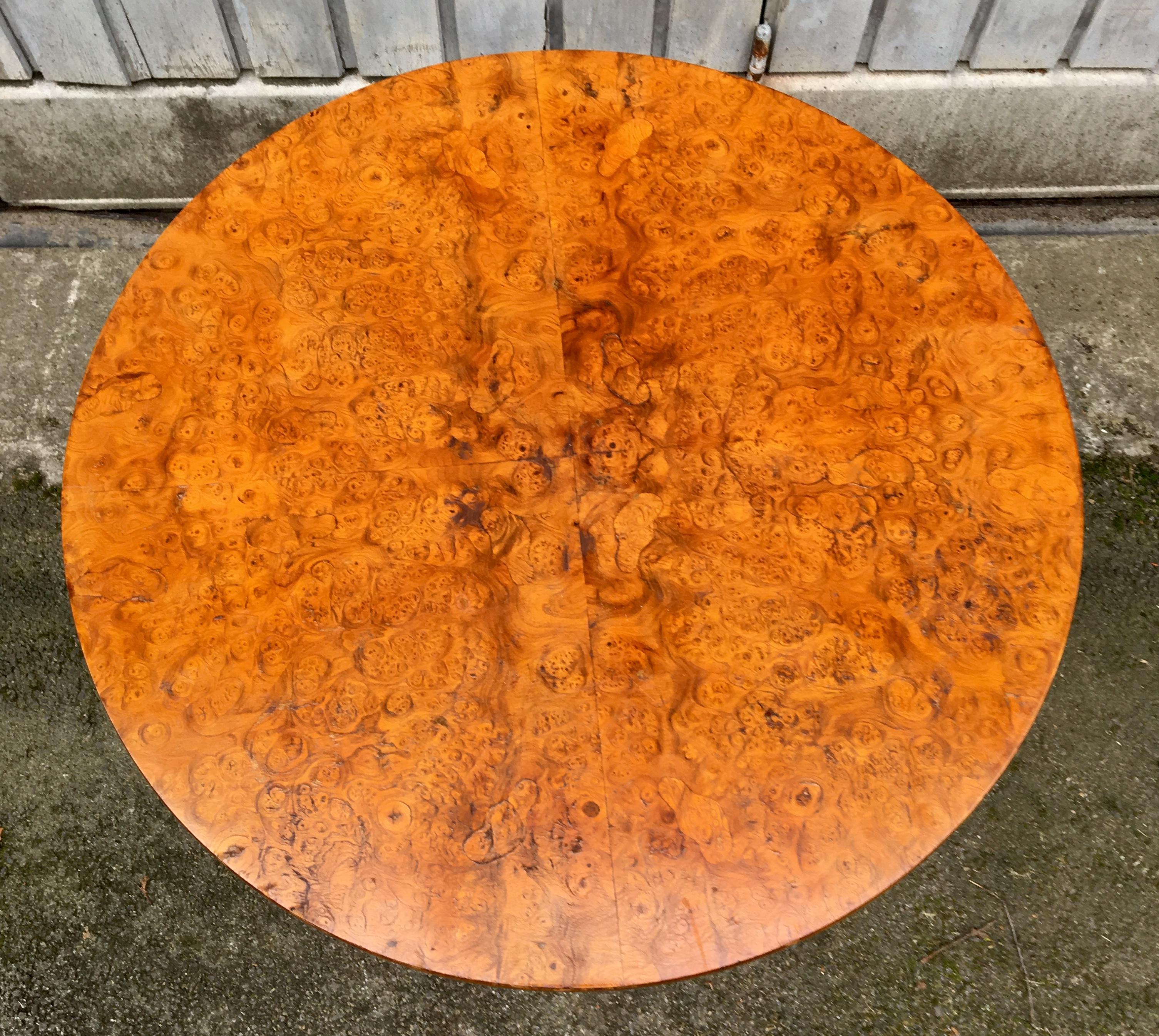 Swedish Tilt Top Table In Birchwood Root Veneer For Sale 7