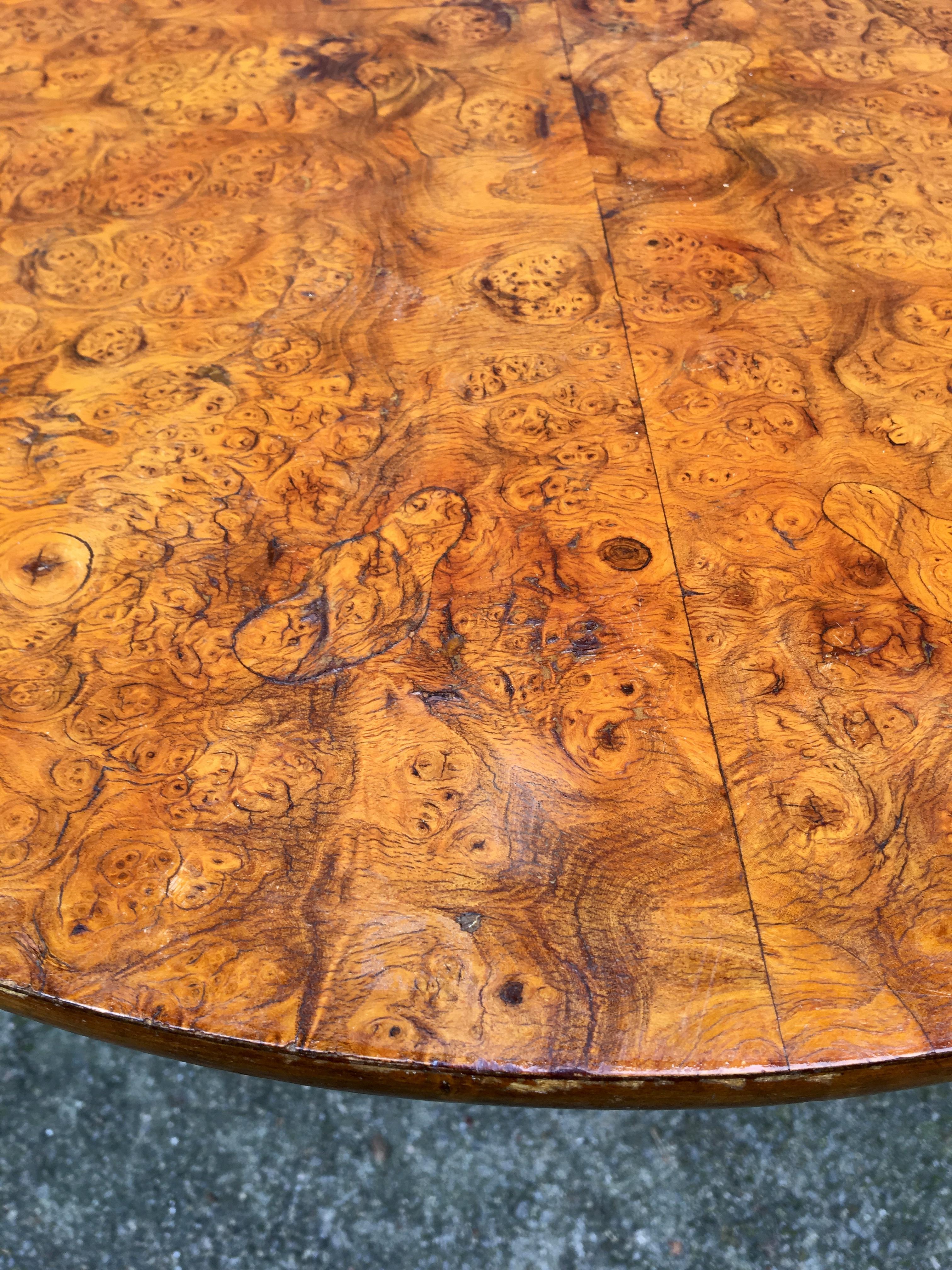 Swedish Tilt Top Table In Birchwood Root Veneer For Sale 8