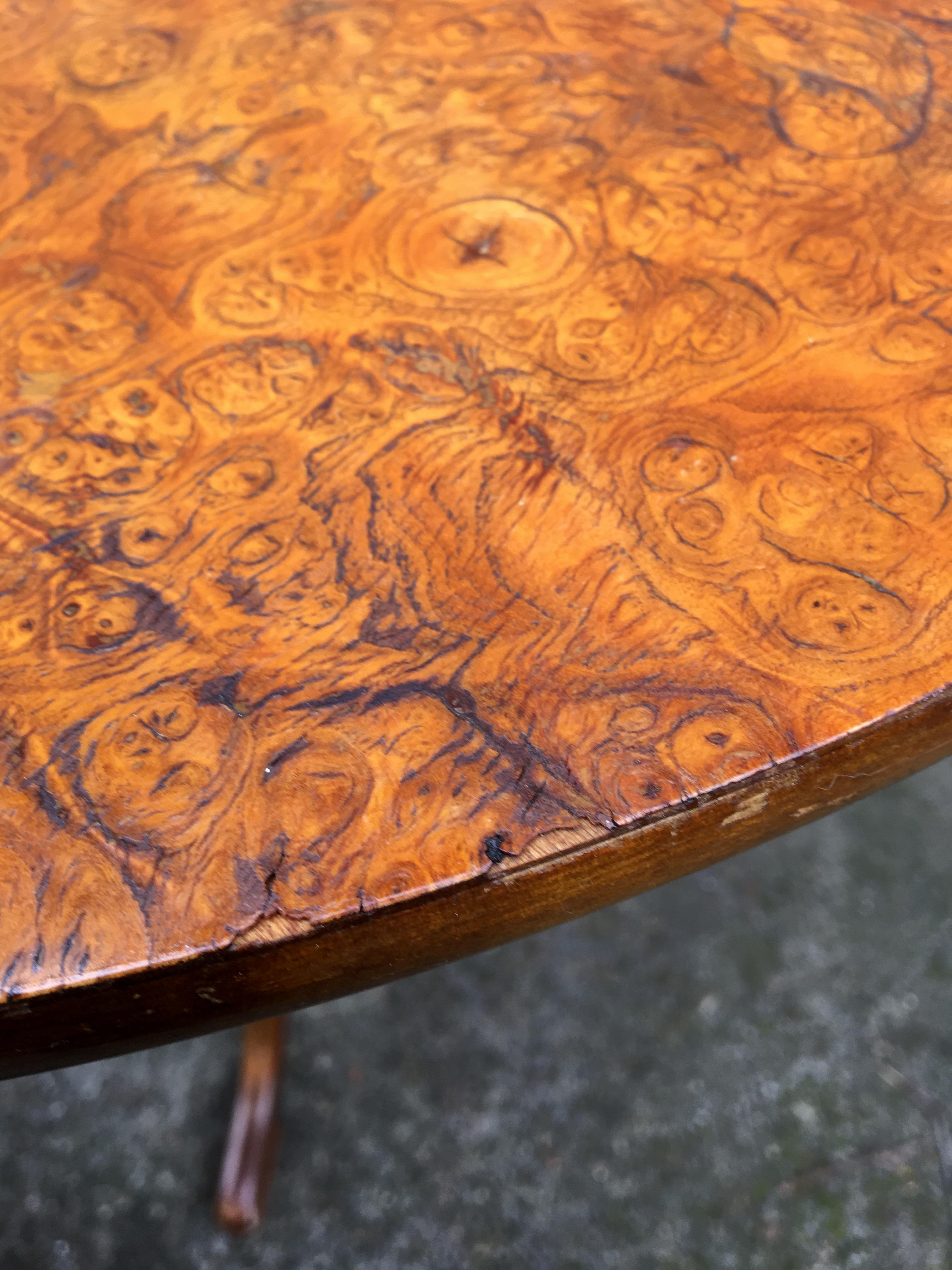 Swedish Tilt Top Table In Birchwood Root Veneer For Sale 10