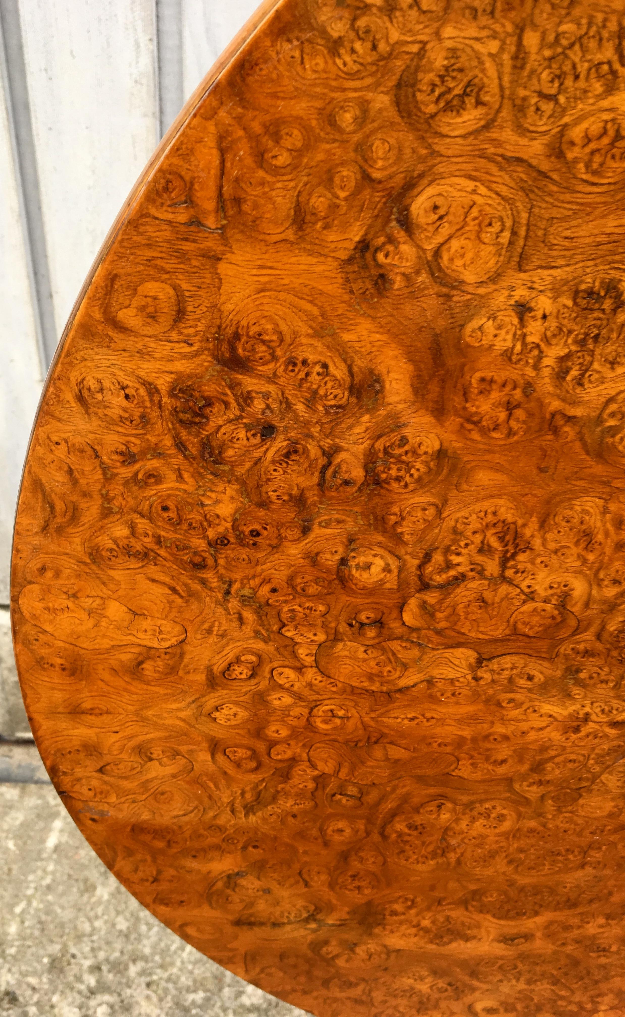 Swedish Tilt Top Table In Birchwood Root Veneer For Sale 1