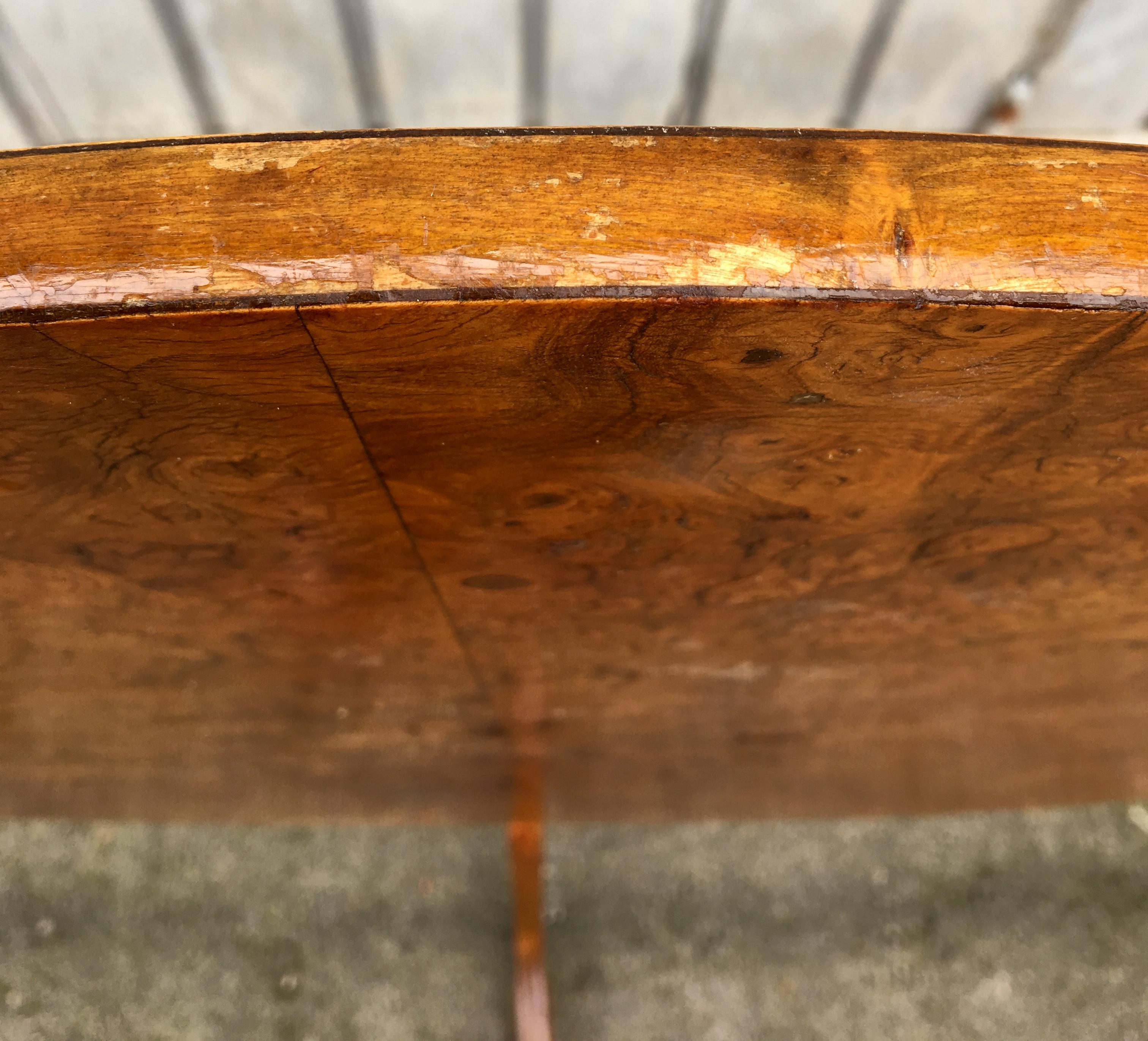 Swedish Tilt Top Table In Birchwood Root Veneer For Sale 4