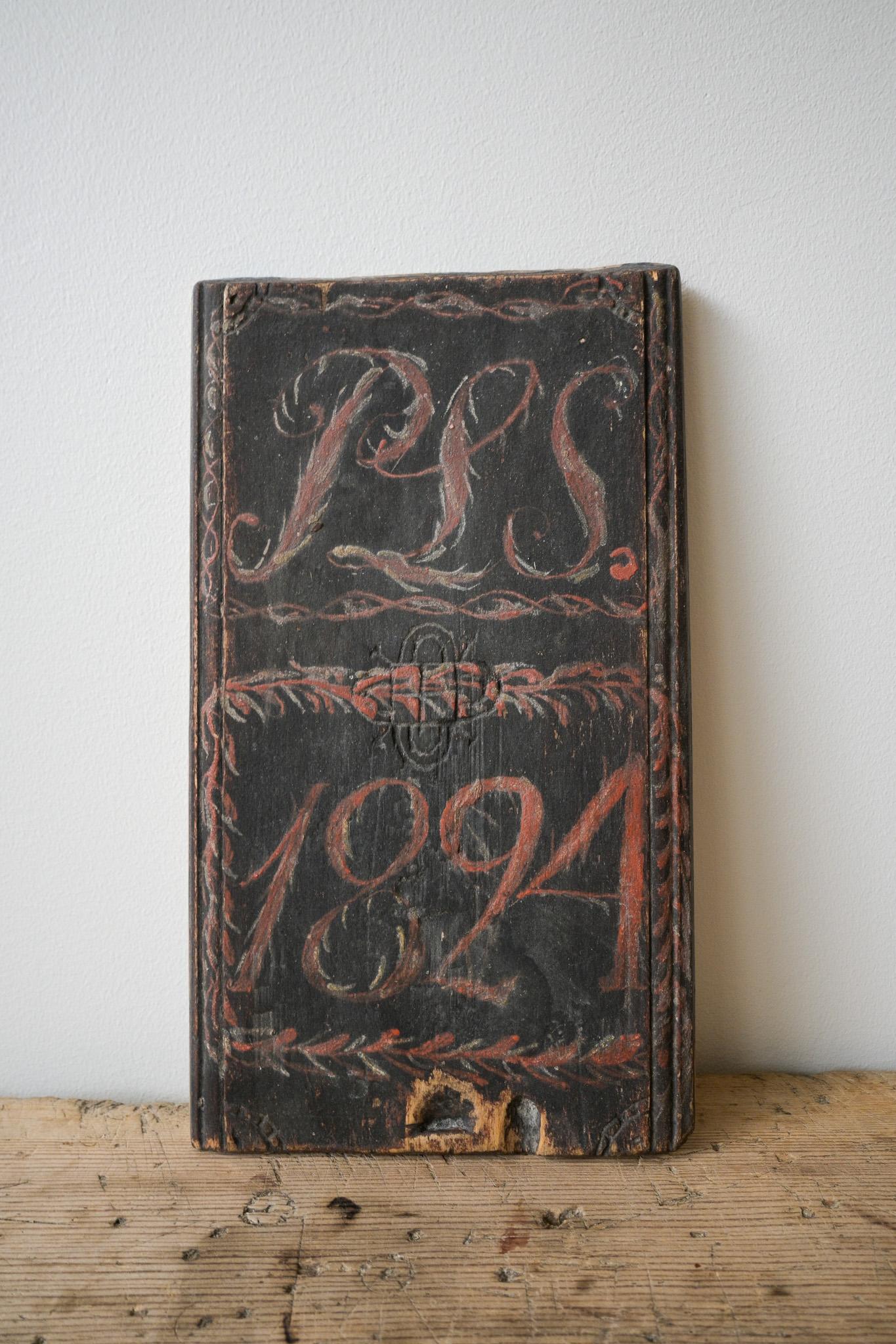 Early 19th Century Swedish 'Timplåda' Wooden Box, dated 1824 For Sale
