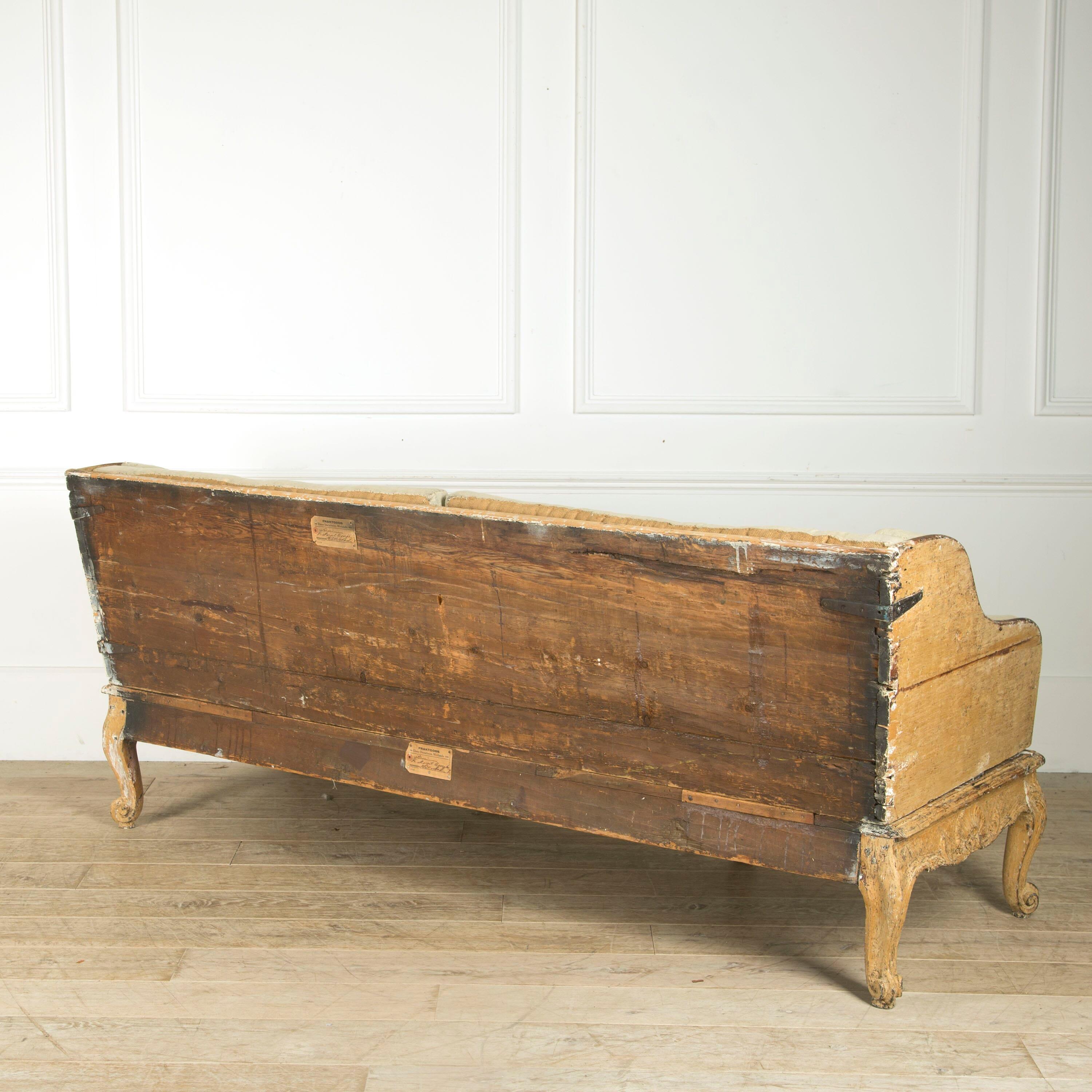 Gustavian Swedish Tragsoffa in Original Paint