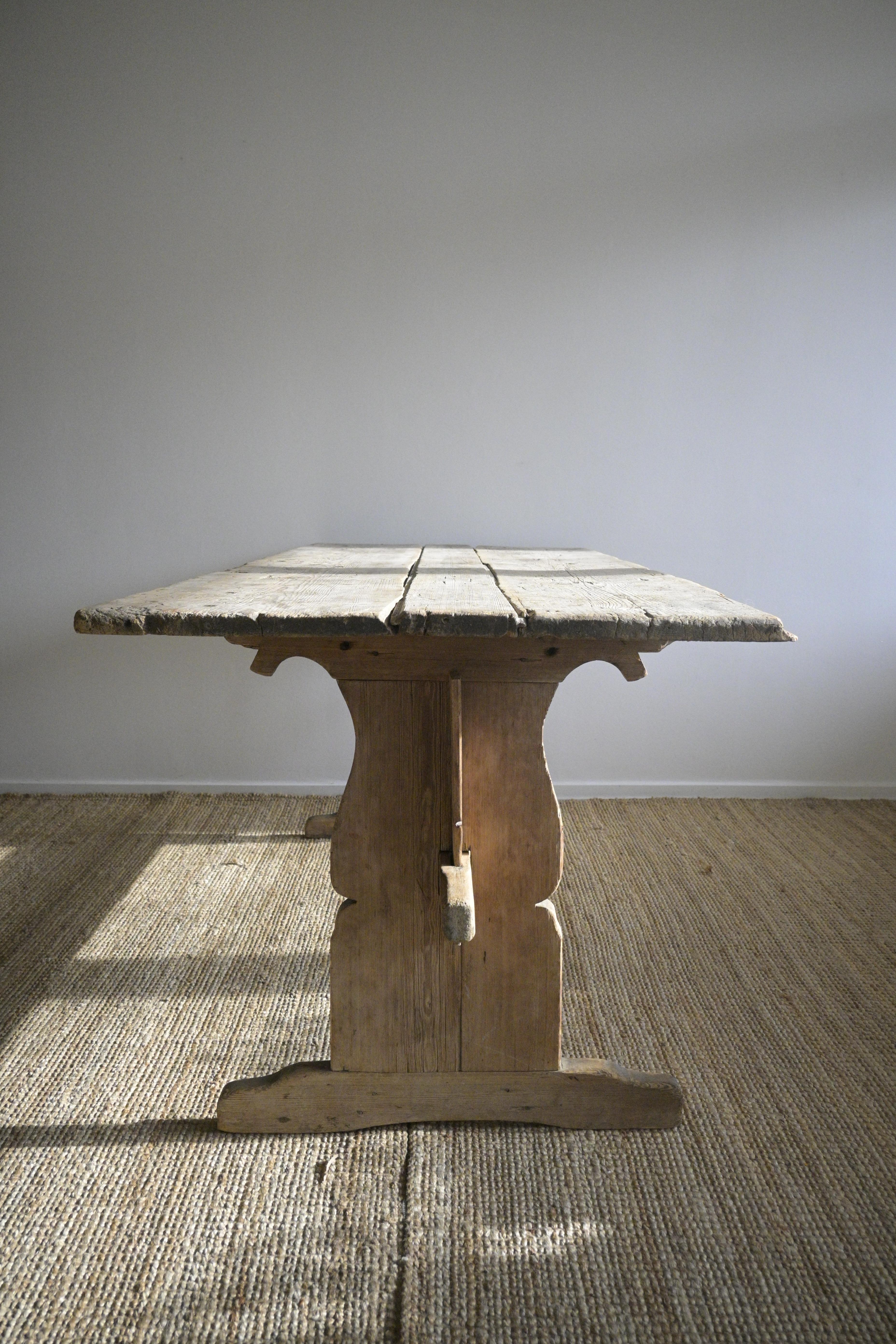 Swedish Trestle Table 1800 Century  For Sale 3
