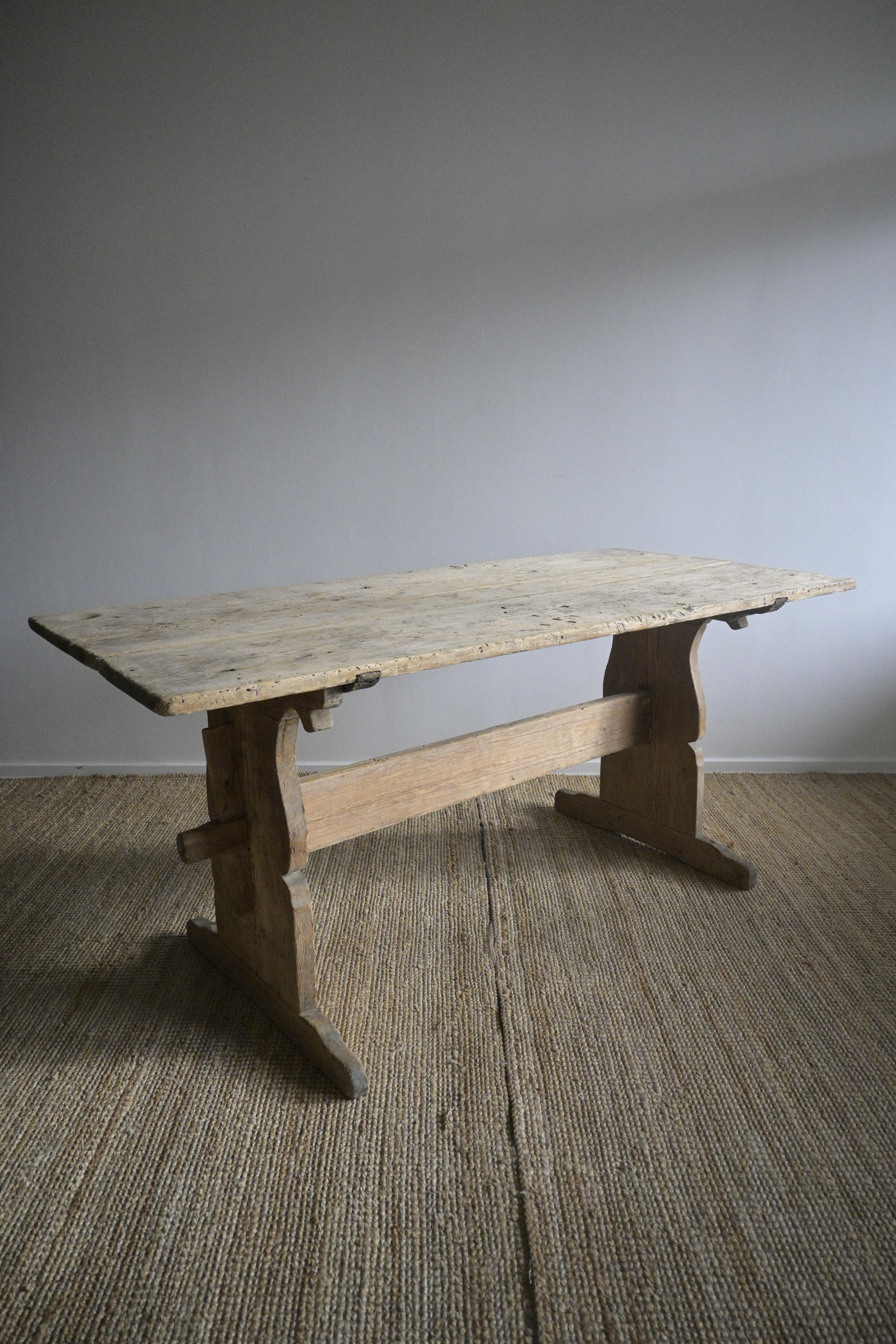 Swedish Trestle Table 1800 Century  For Sale 9