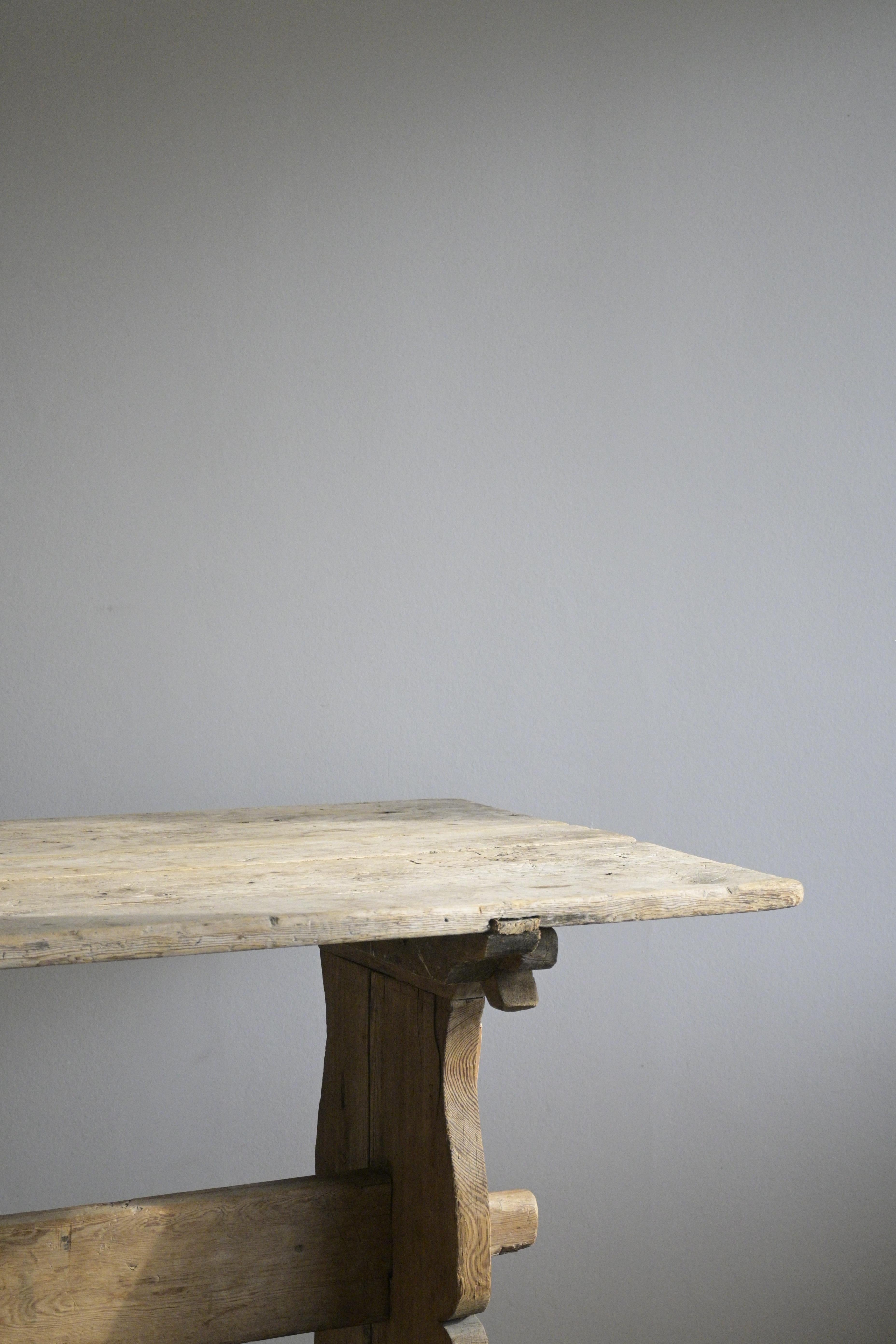 Swedish Trestle Table 1800 Century  In Good Condition For Sale In Farsta, SE