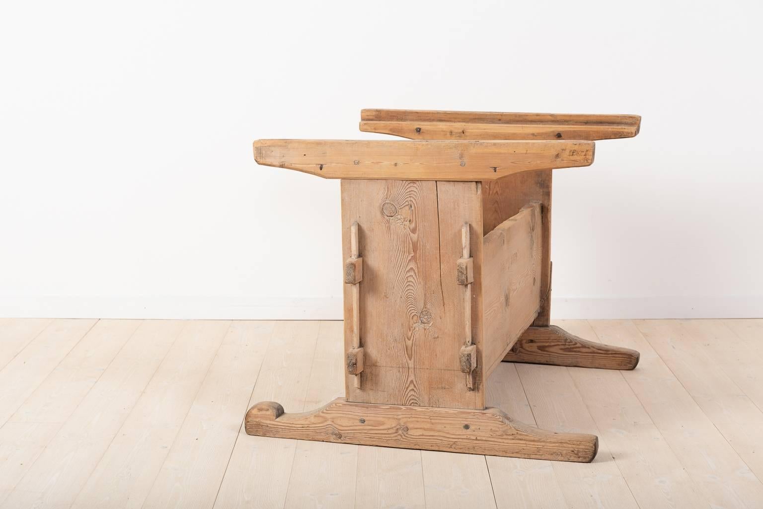 Pine  Swedish Trestle Table from May 5th 1779