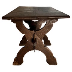 Swedish trestle table in oak, ca 1880s