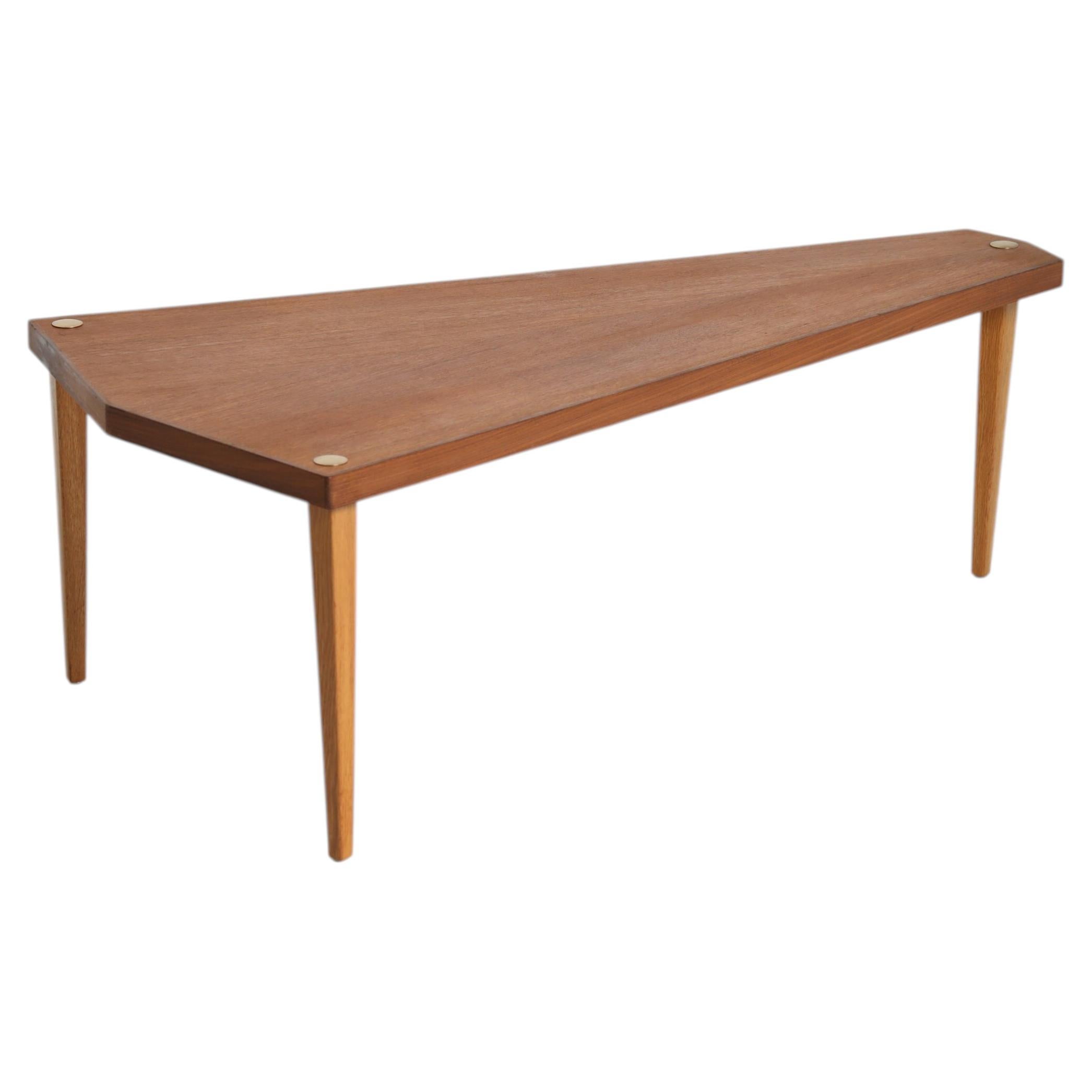 Swedish Triangular Teak Coffee Table, 1960s For Sale