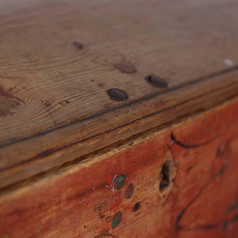 Mid-18th Century Swedish Trunk with Original Painted