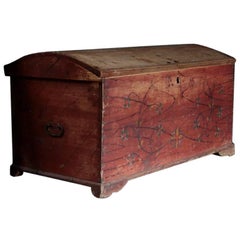 Swedish Trunk with Original Painted