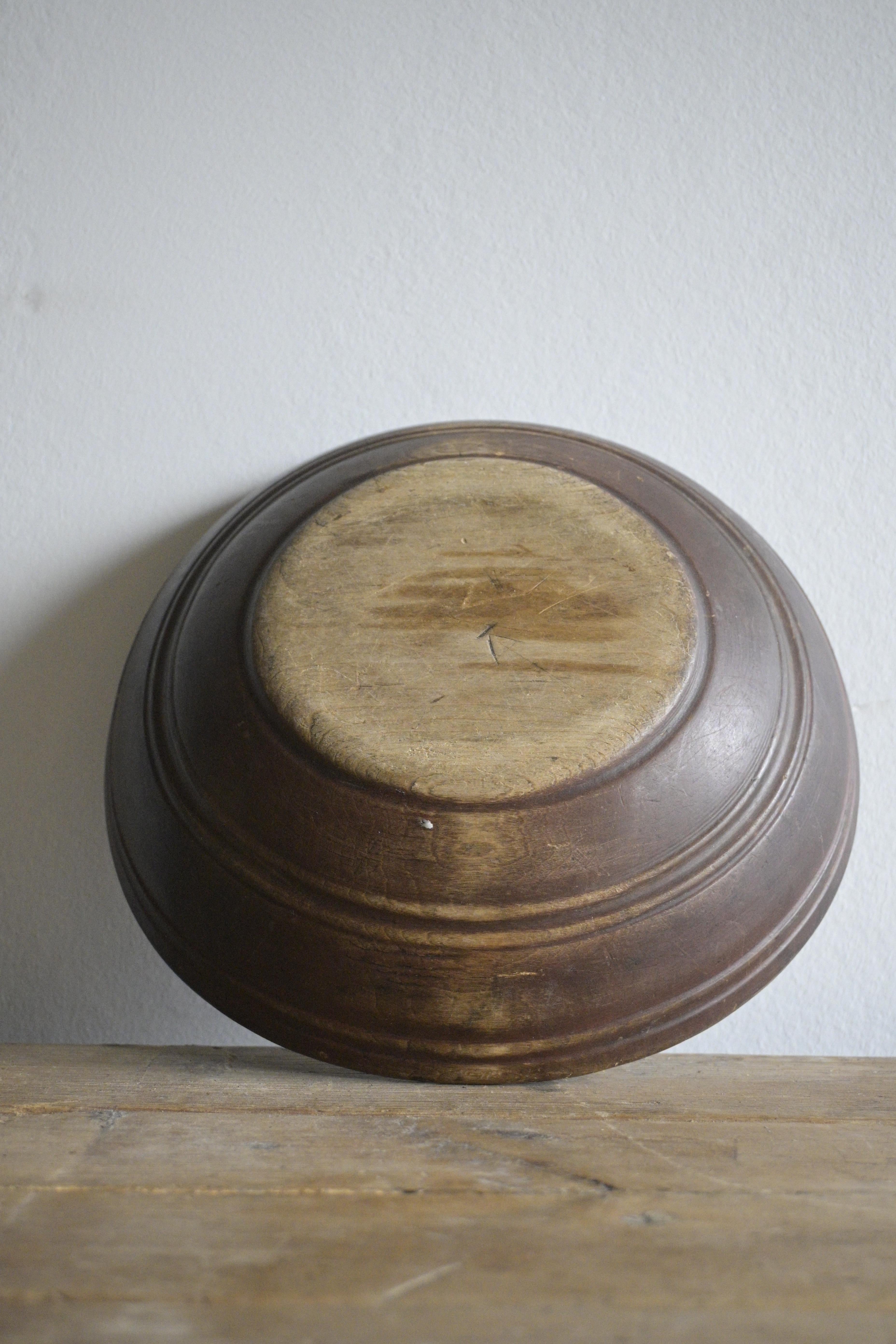 19th Century Swedish turned wood Bowl ca 1880-1890