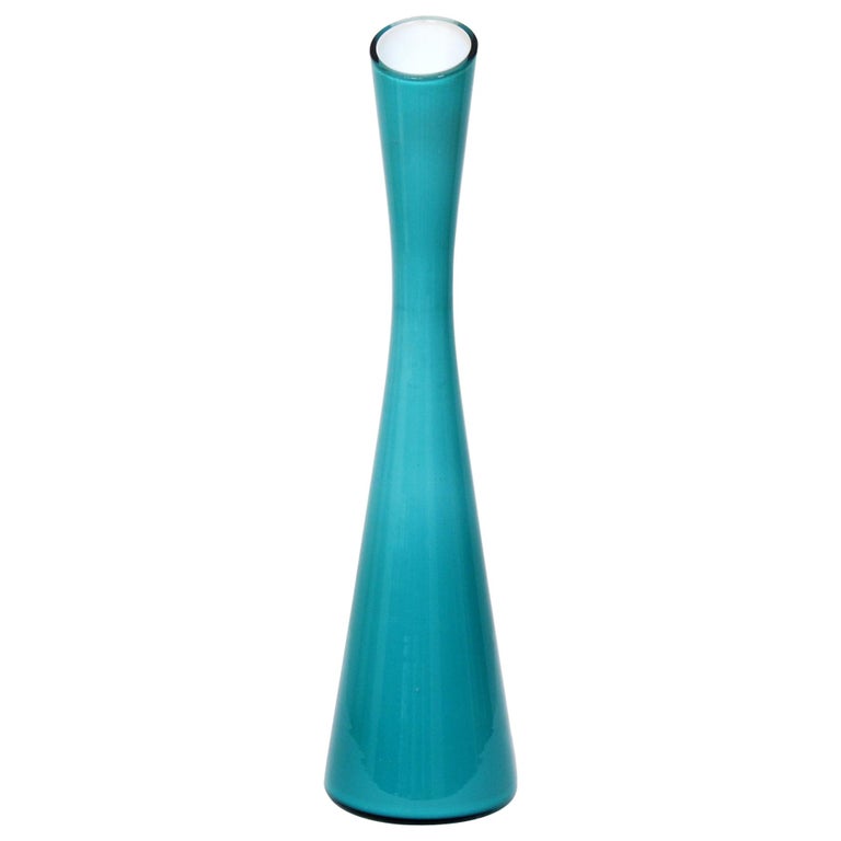 Swedish Turquoise Glass Vase by Gunnar Ander for Elme Glasbruk, 1960s at  1stDibs | gunnar ander glass