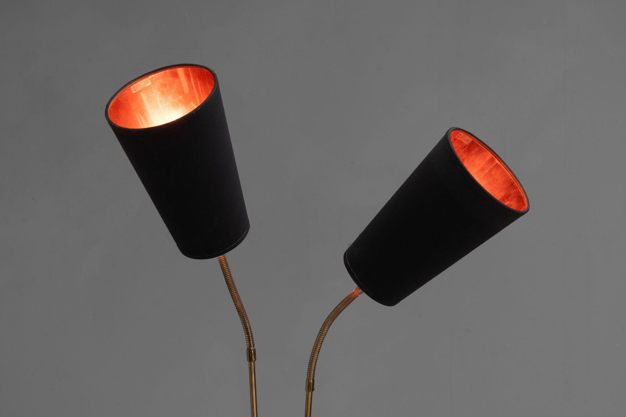 Swedish Twin Neck Floor Lamp In Good Condition For Sale In London, England