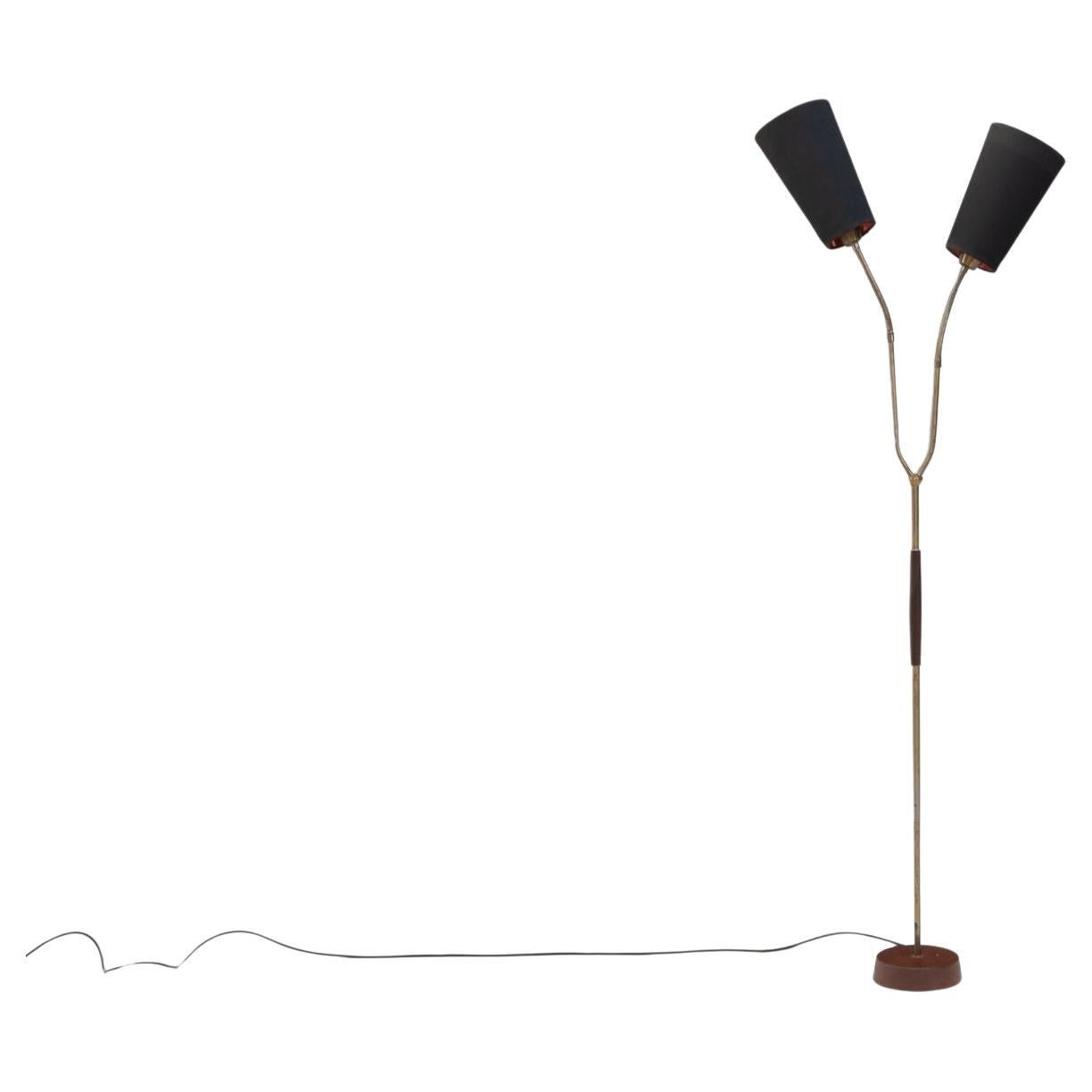 Swedish Twin Neck Floor Lamp For Sale