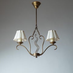 Swedish Two-Arm Brass Pendant, 1940s