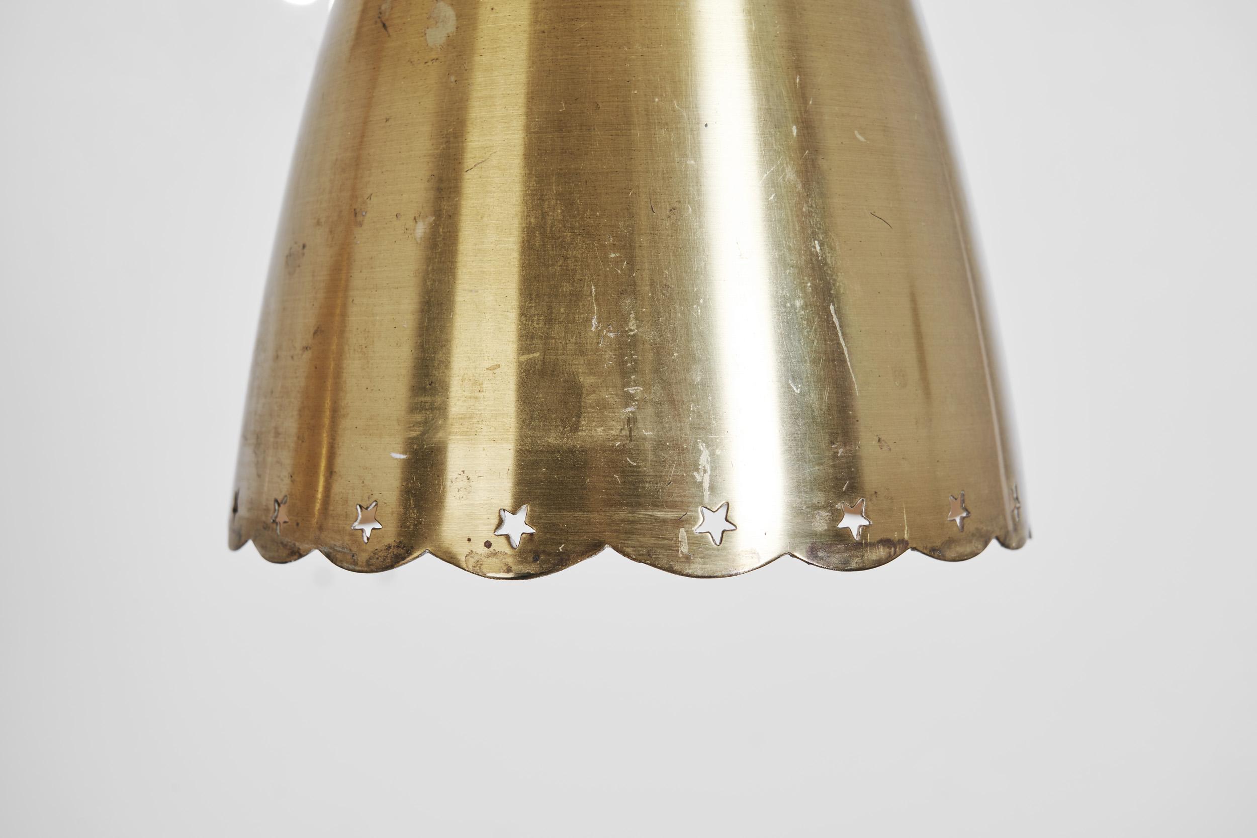 Swedish Two-Arm Ceiling Light with Star Decoration, Sweden, 1940s 8