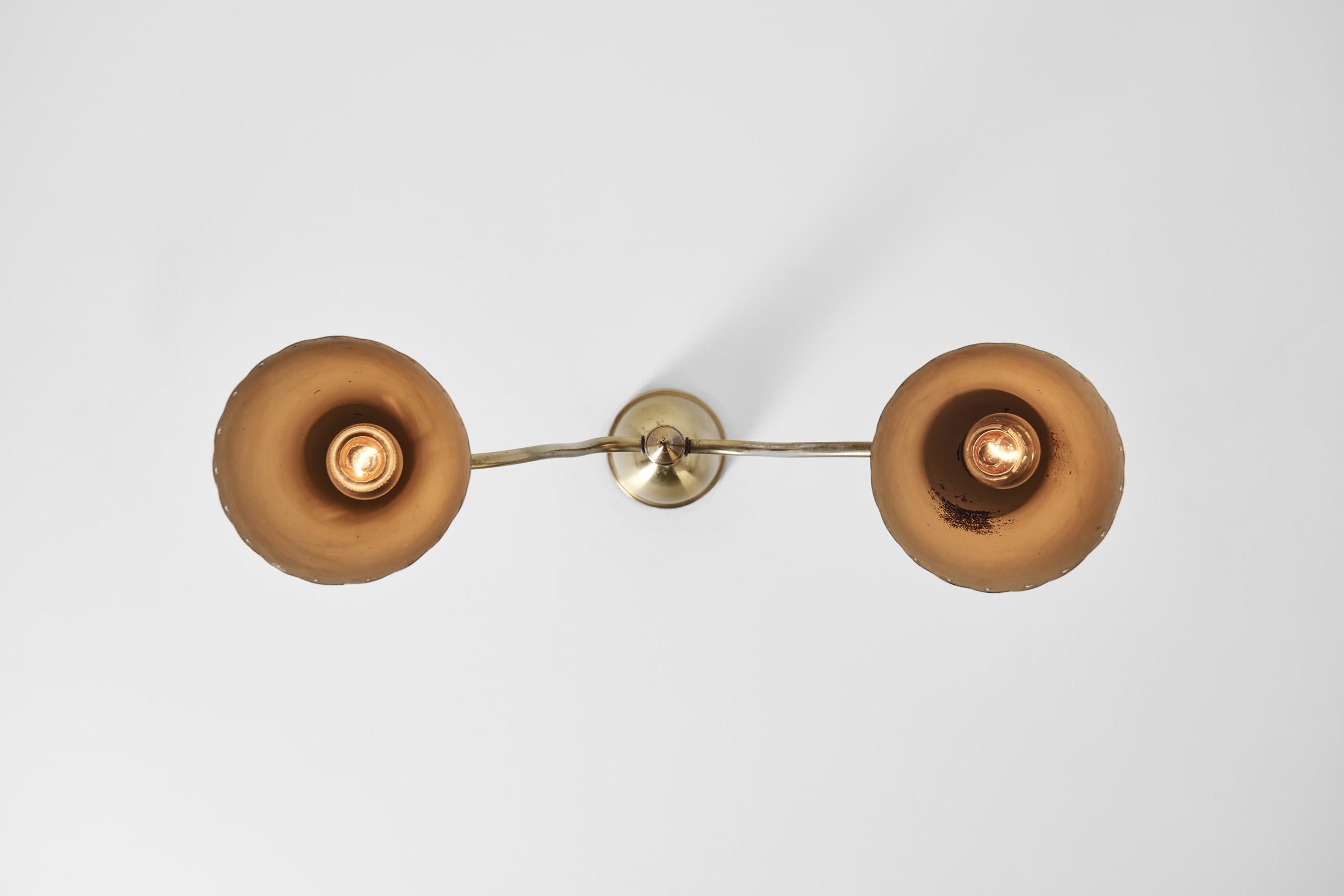 Swedish Two-Arm Ceiling Light with Star Decoration, Sweden 1940s For Sale 9