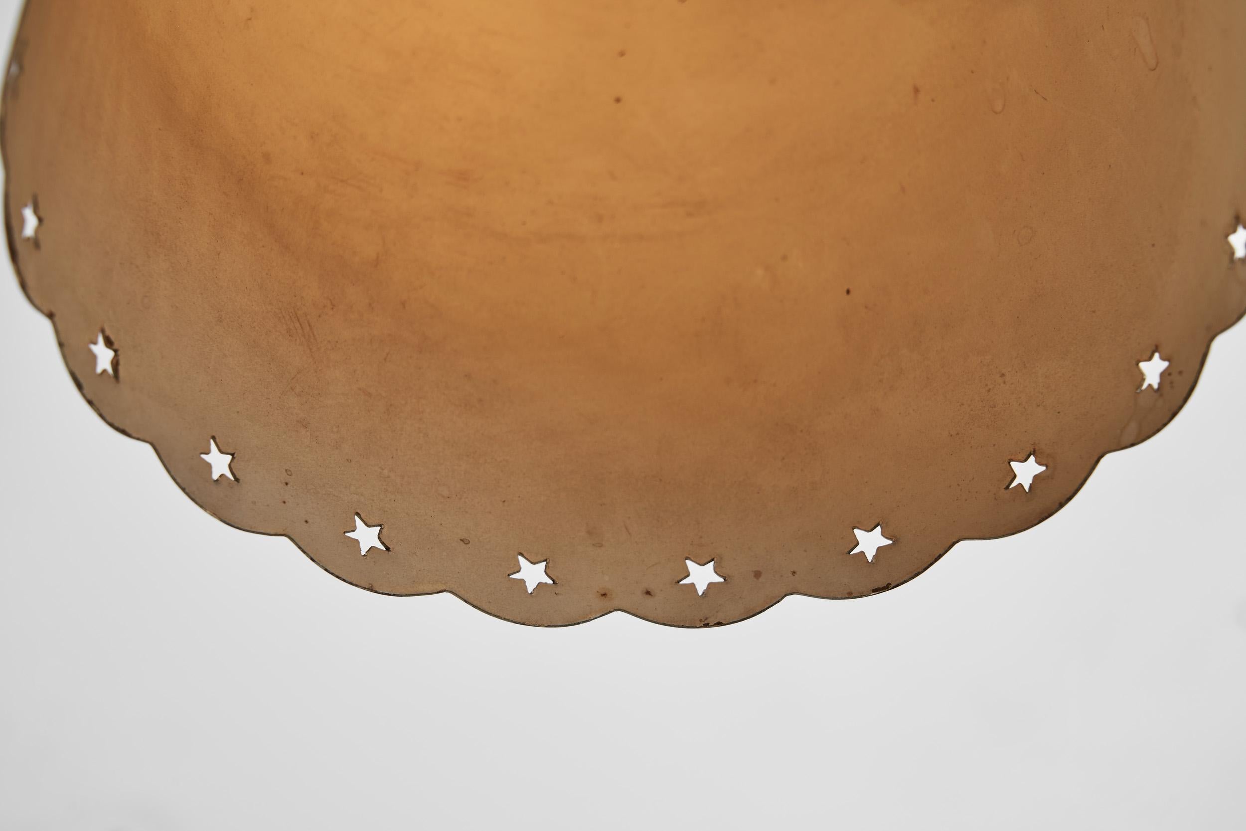 Swedish Two-Arm Ceiling Light with Star Decoration, Sweden 1940s For Sale 12