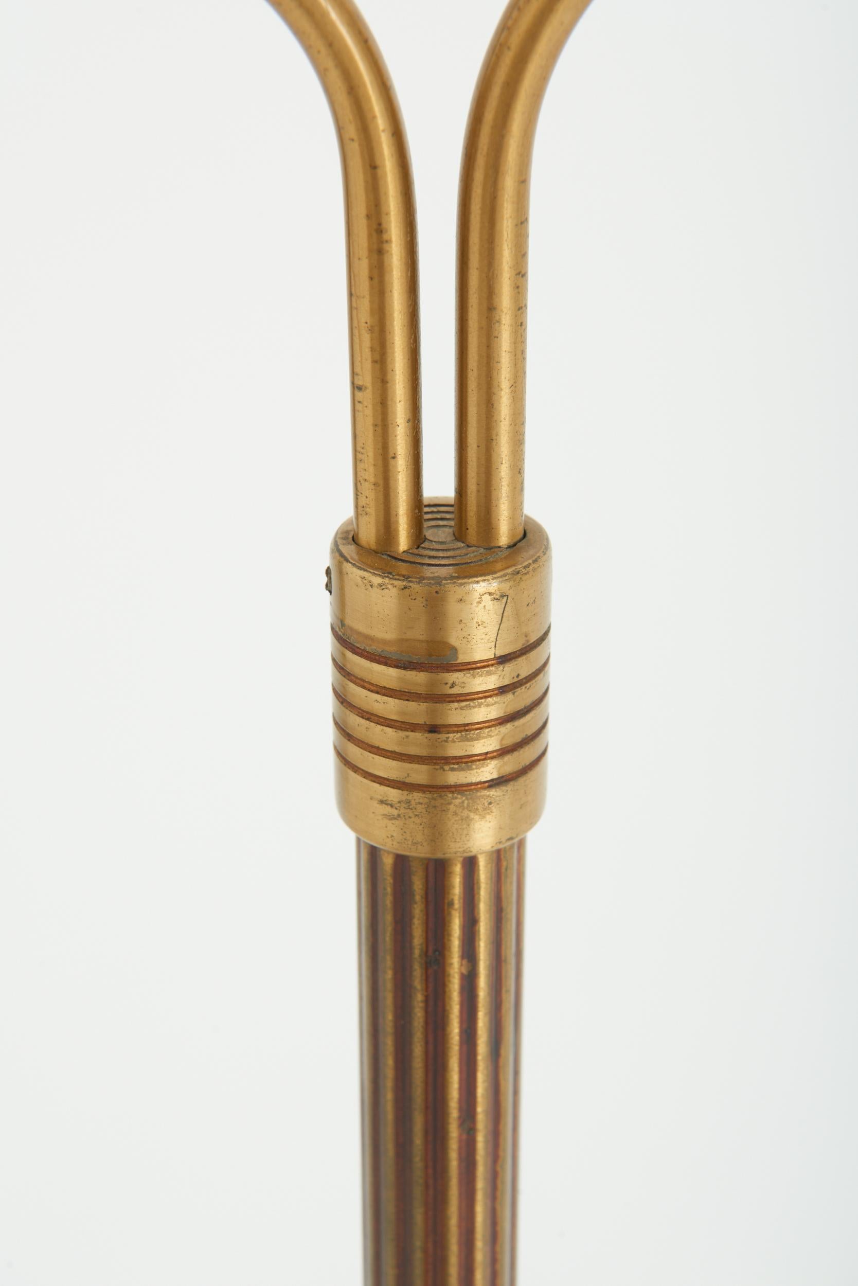 Brass Swedish Two-Armed Floor Lamp