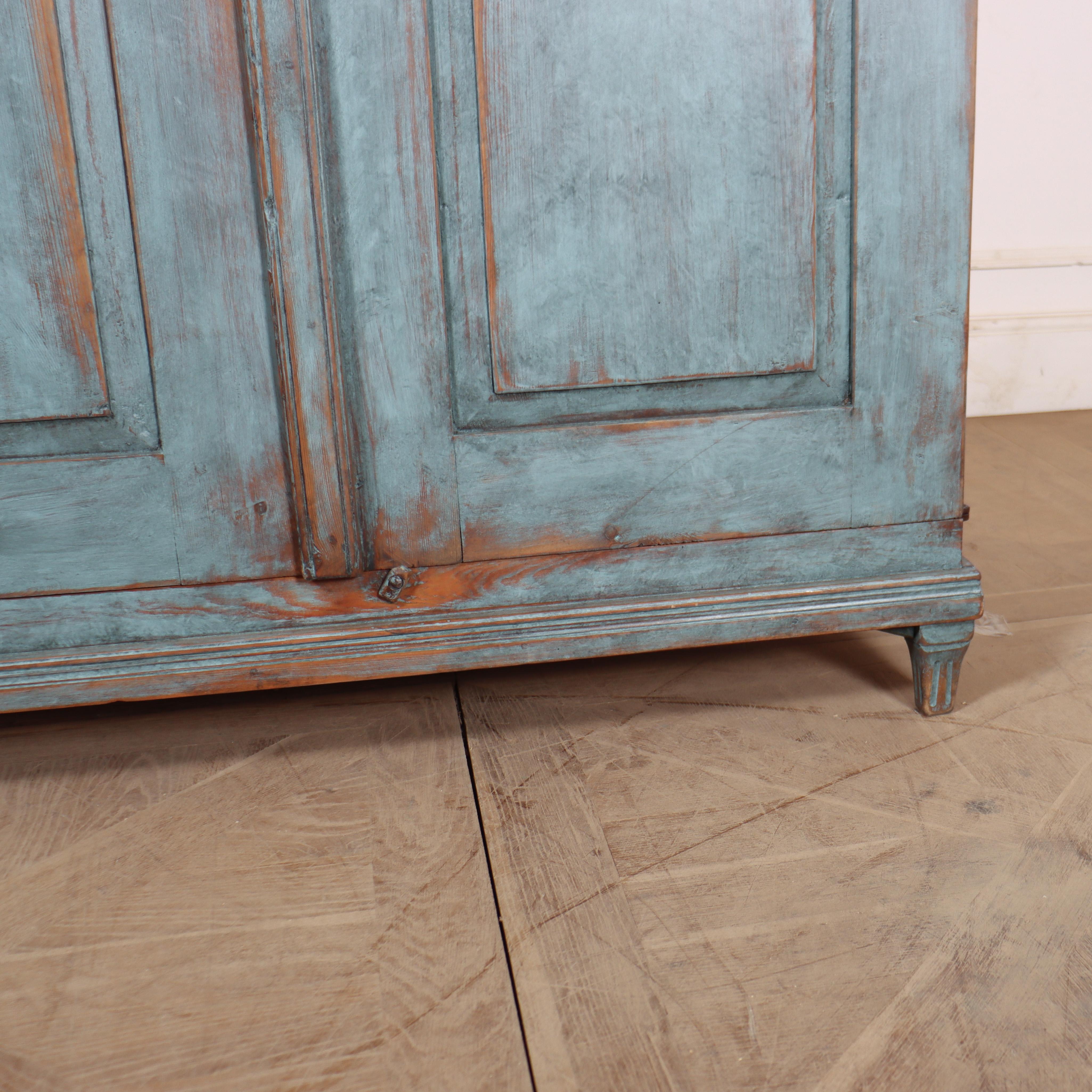 18th Century and Earlier Swedish Two Door Linen Cupboard For Sale