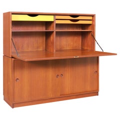 Cabinet o scrivania svedese in teak a due pezzi di Børge Mogensen