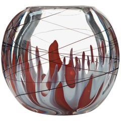 Swedish Underlay Glass Vase by Vicke Lindstrand for Kosta, 1950s