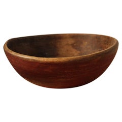 Swedish, Unique Sizable Organic Bowl, Painted Wood, Sweden, 19th Century