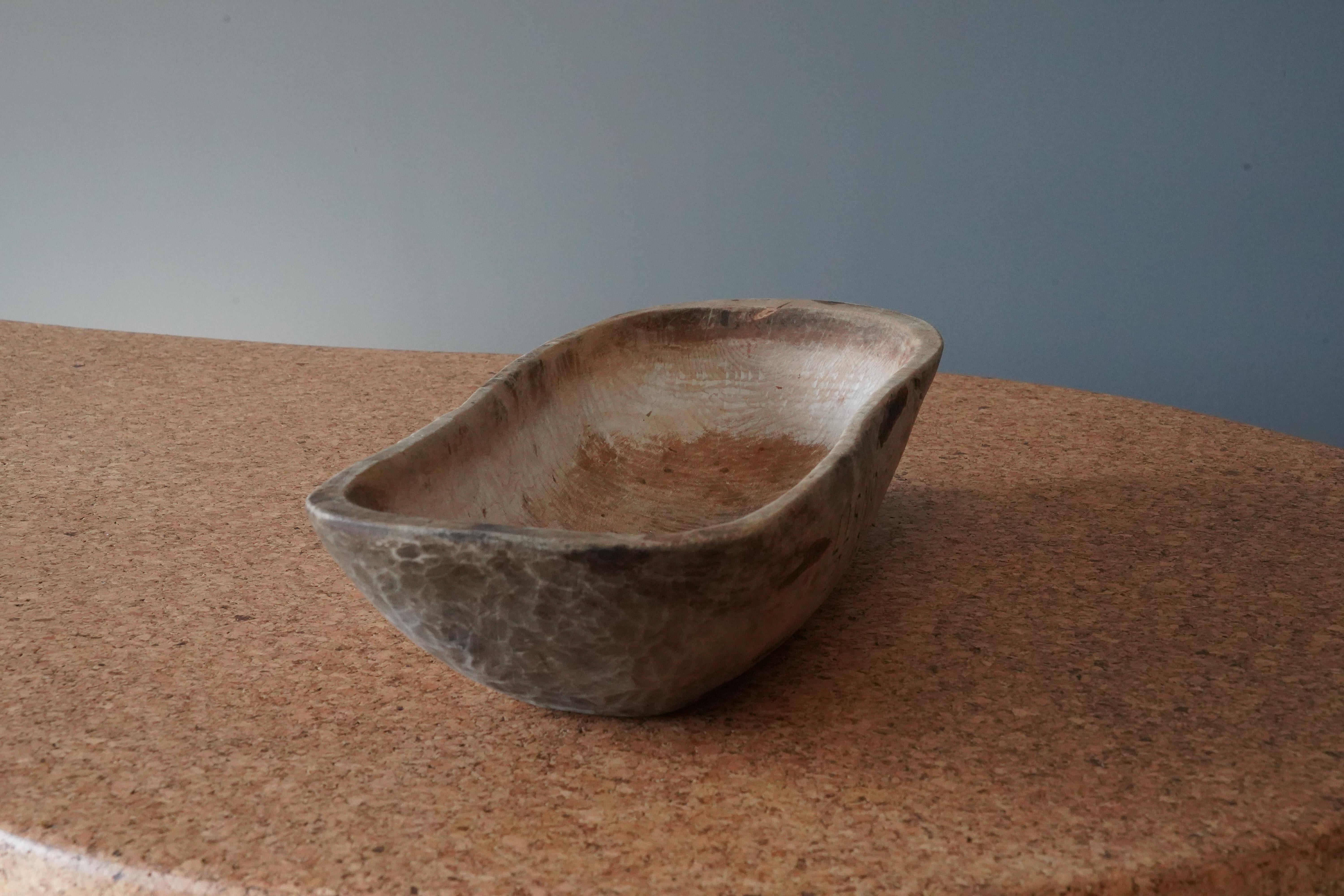 Swedish, Unique Sizable Organic Bowl, Wood, Sweden, 1850 2