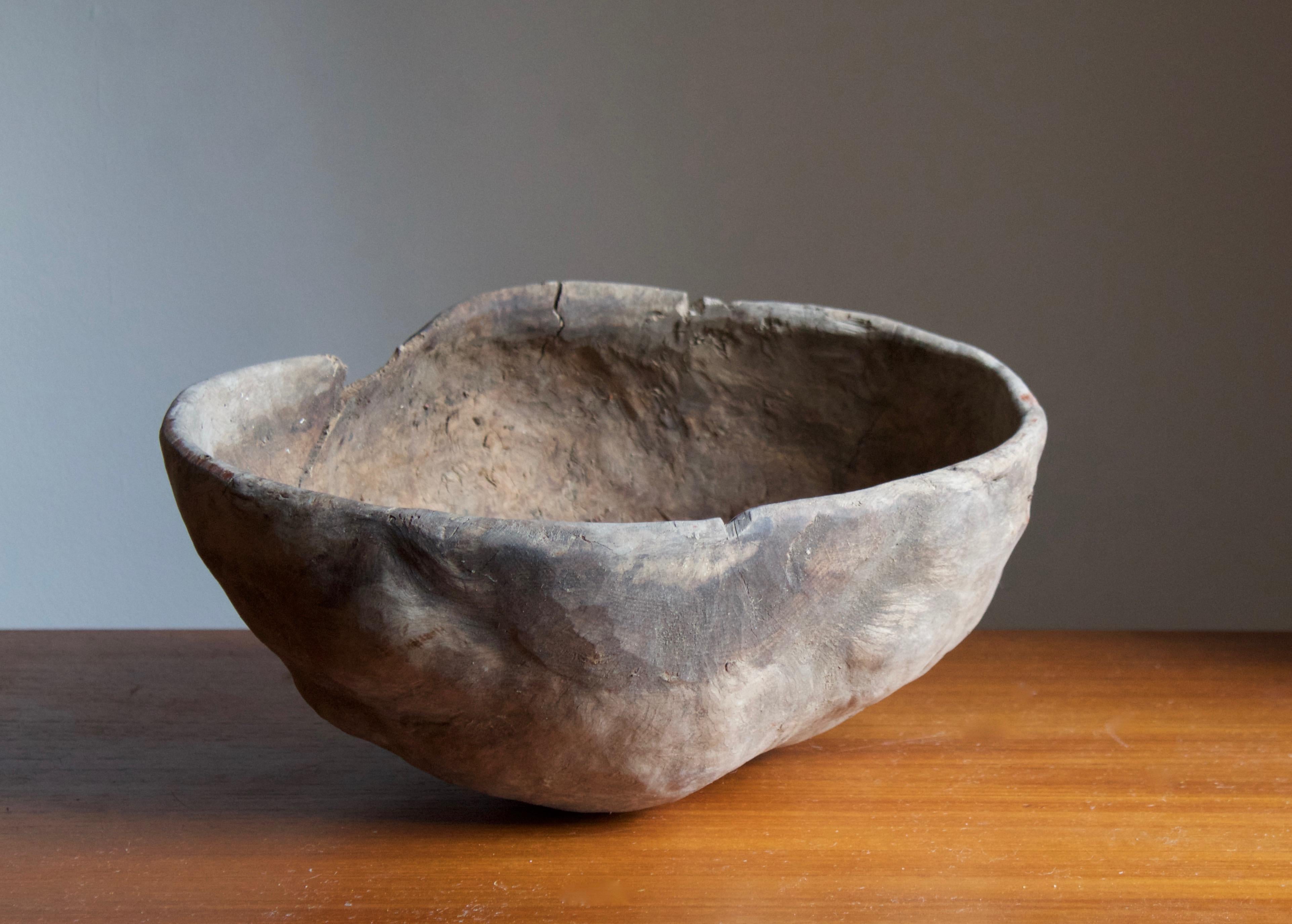 An antique Swedish folk craft bowl, likely 18th century.

 