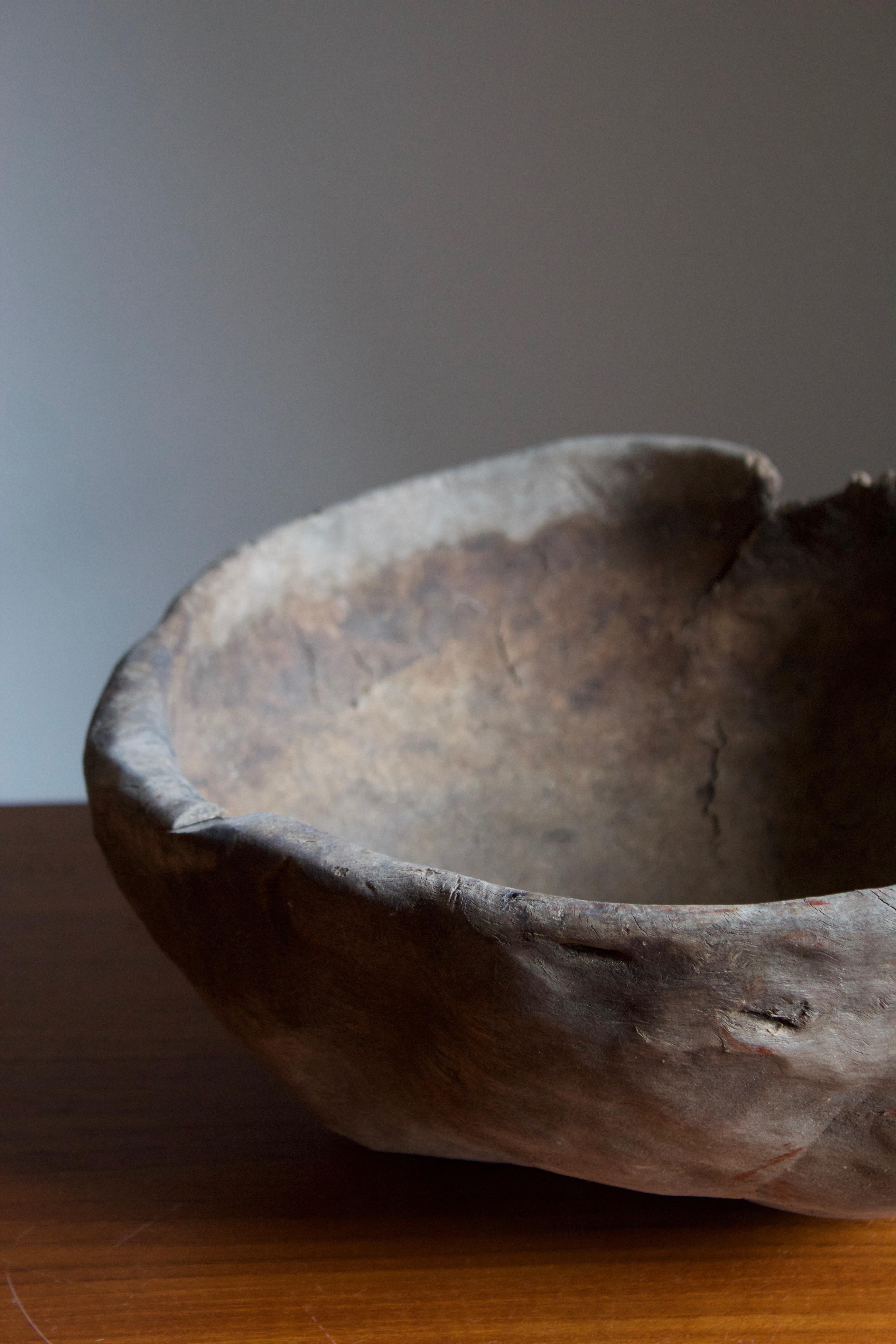 Swedish, Unique Sizable Organic Bowl, Wood, Sweden, 18th Century 1