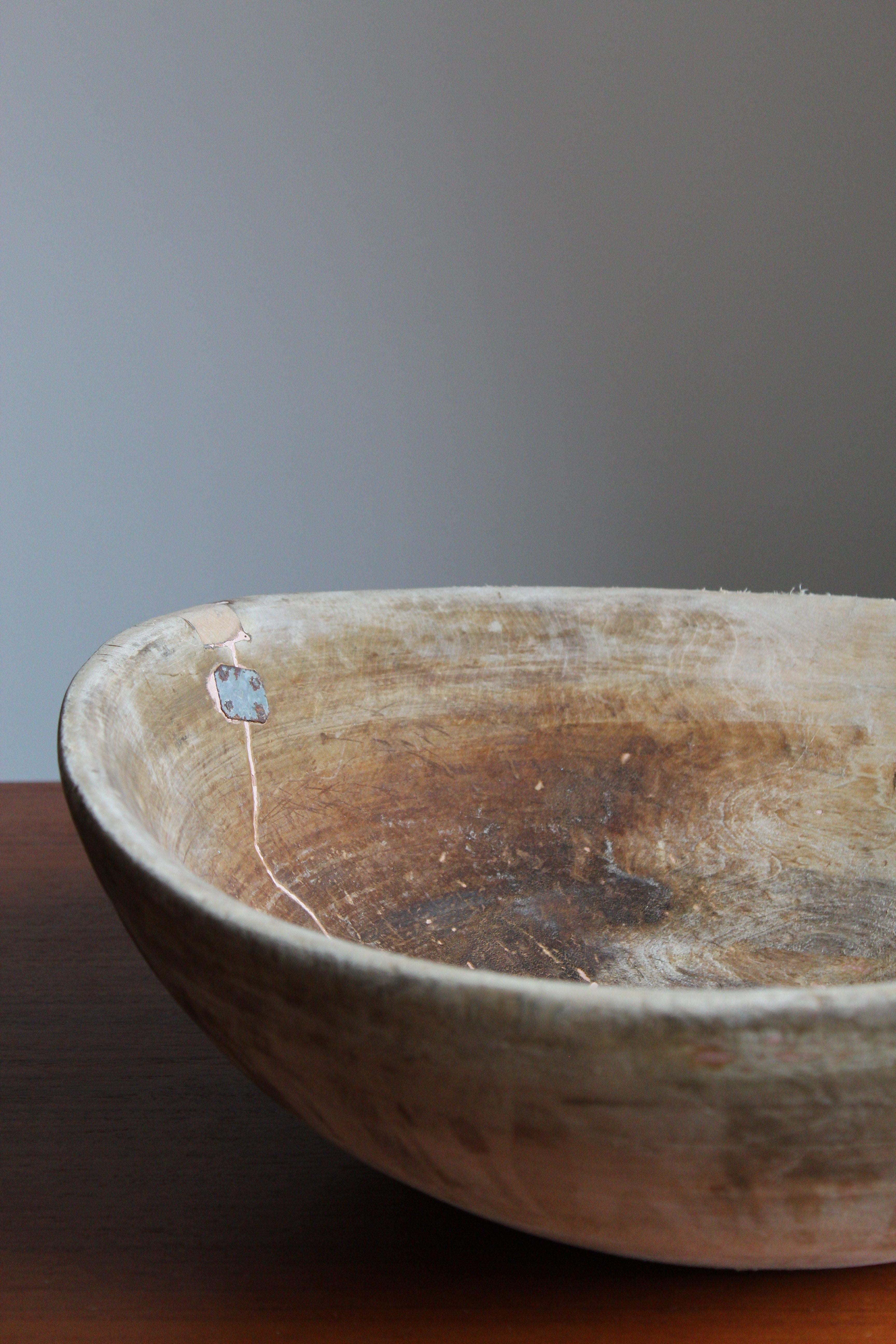 Swedish, Unique Sizable Organic Bowl, Wood, Sweden, 19th Century 2