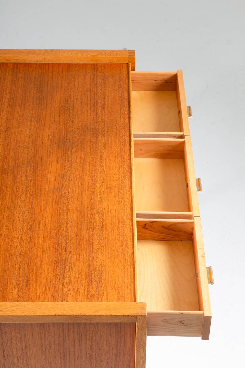 Swedish Vanity Table in Teak, Oak, and Brass by AB Nybrofabriken 4