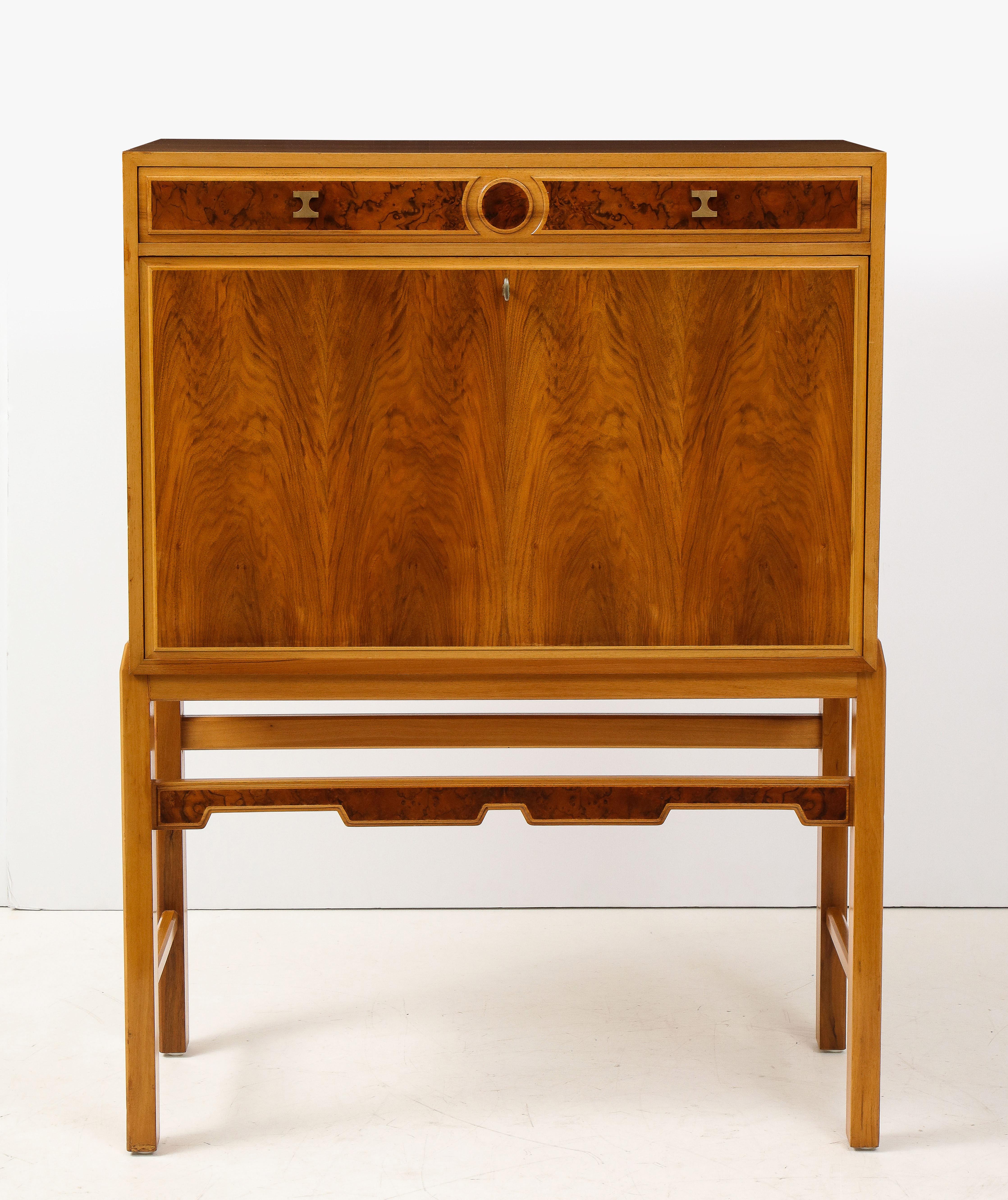 Swedish Västerviks Mobelsnickareskola Fall-Front Desk, circa 1975 In Good Condition For Sale In New York, NY