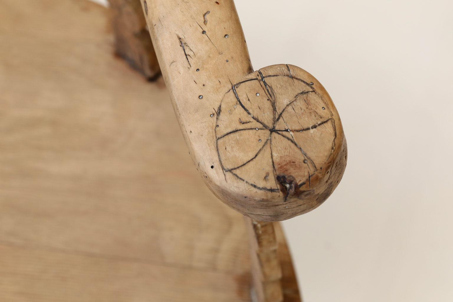 Hand-Carved Swedish Vernacular Chair