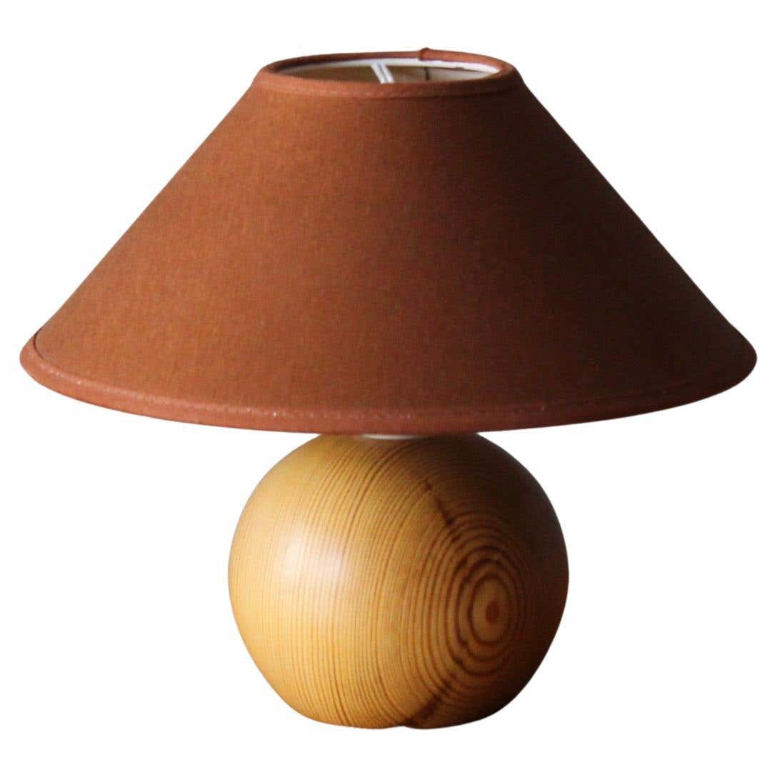 Swedish, Very Small Table Lamp, Solid Pine, Fabric, Sweden, c. 1970s at ...