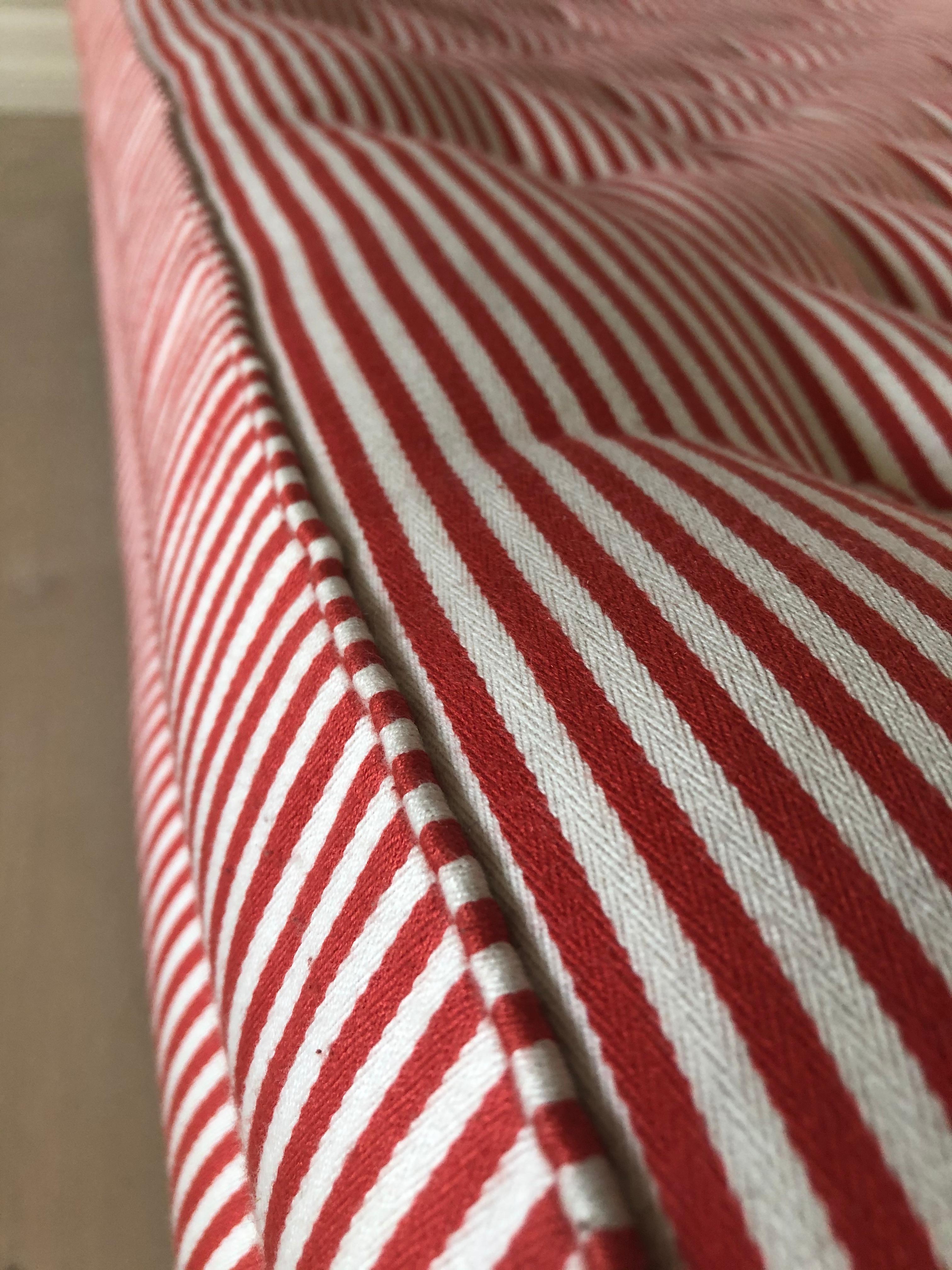 Swedish Vintage 1930s Josef Frank Daybed In Red And White Striped Textile 1