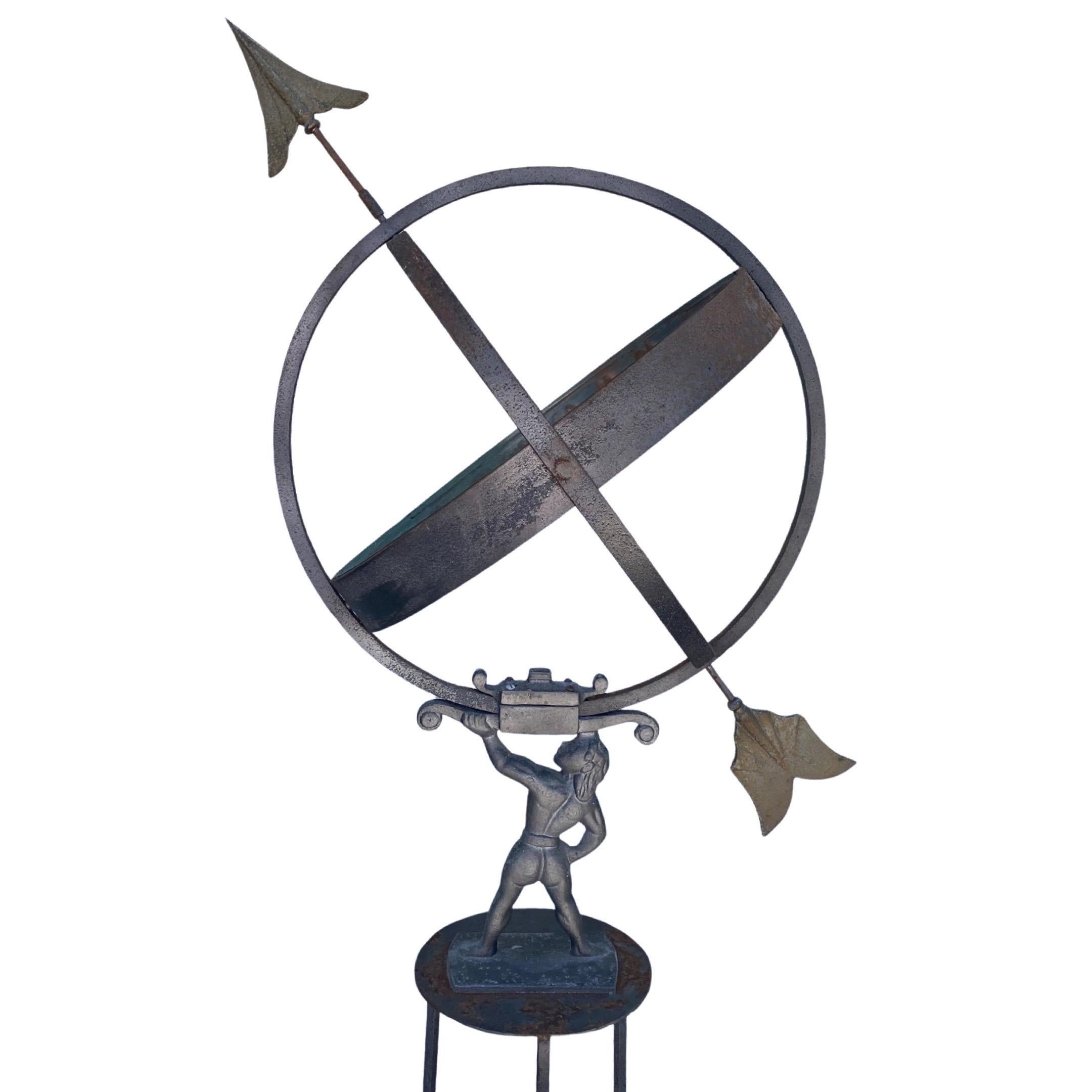 Hand-Crafted Vintage 1940s Copper and Metal Armillary Sculpture Architectural La Jolla Estate