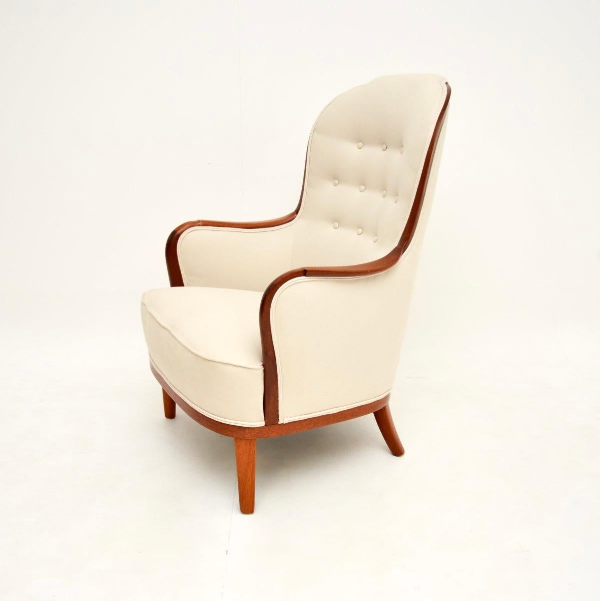 Swedish Vintage Armchair by Carl Malmsten In Good Condition In London, GB