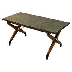 Swedish Vintage Beech and Nature Stone Coffeetable by David Rosen for NK 1940s