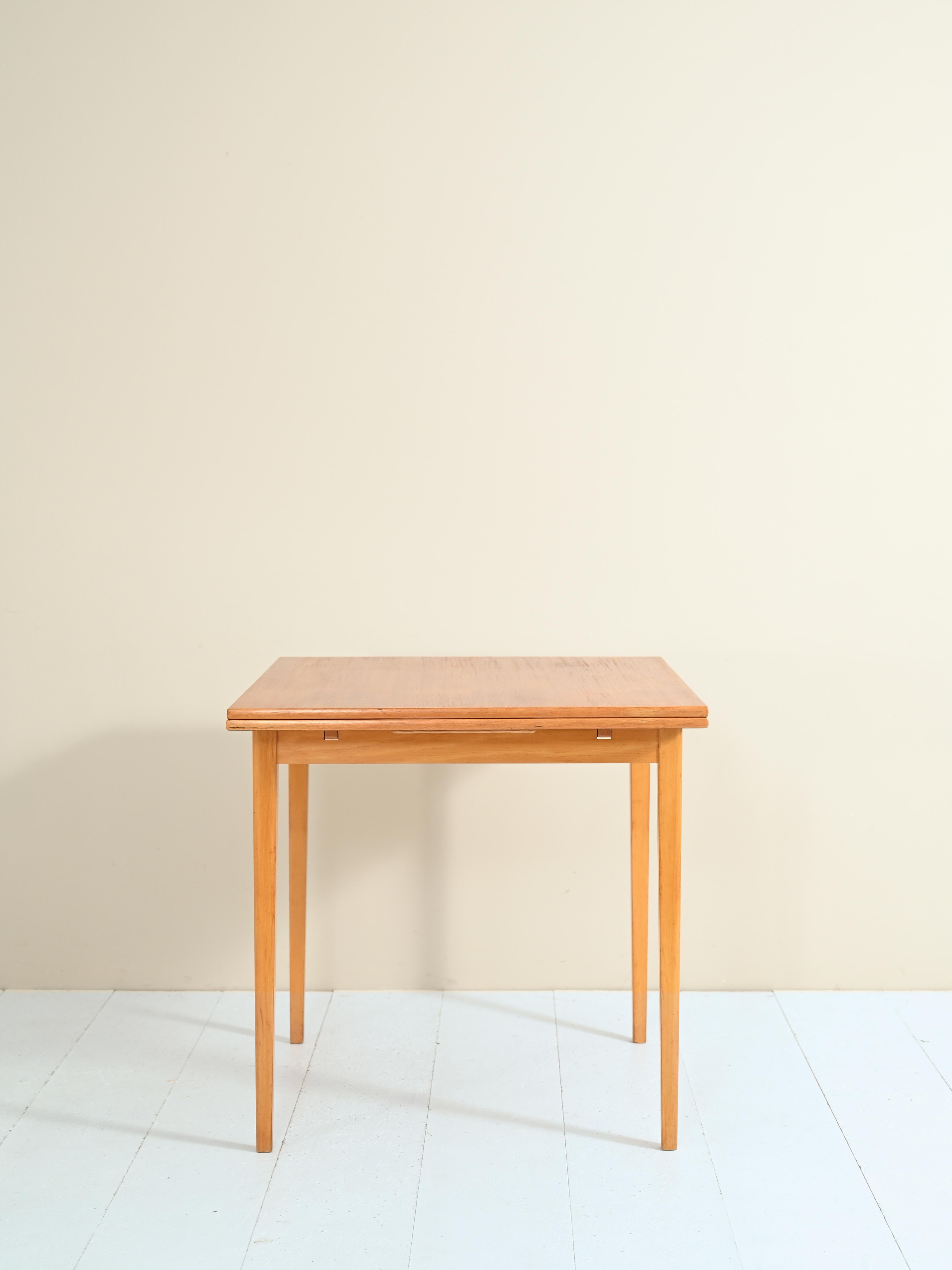 Mid-20th Century Swedish Vintage Extendable Teak Wood Table