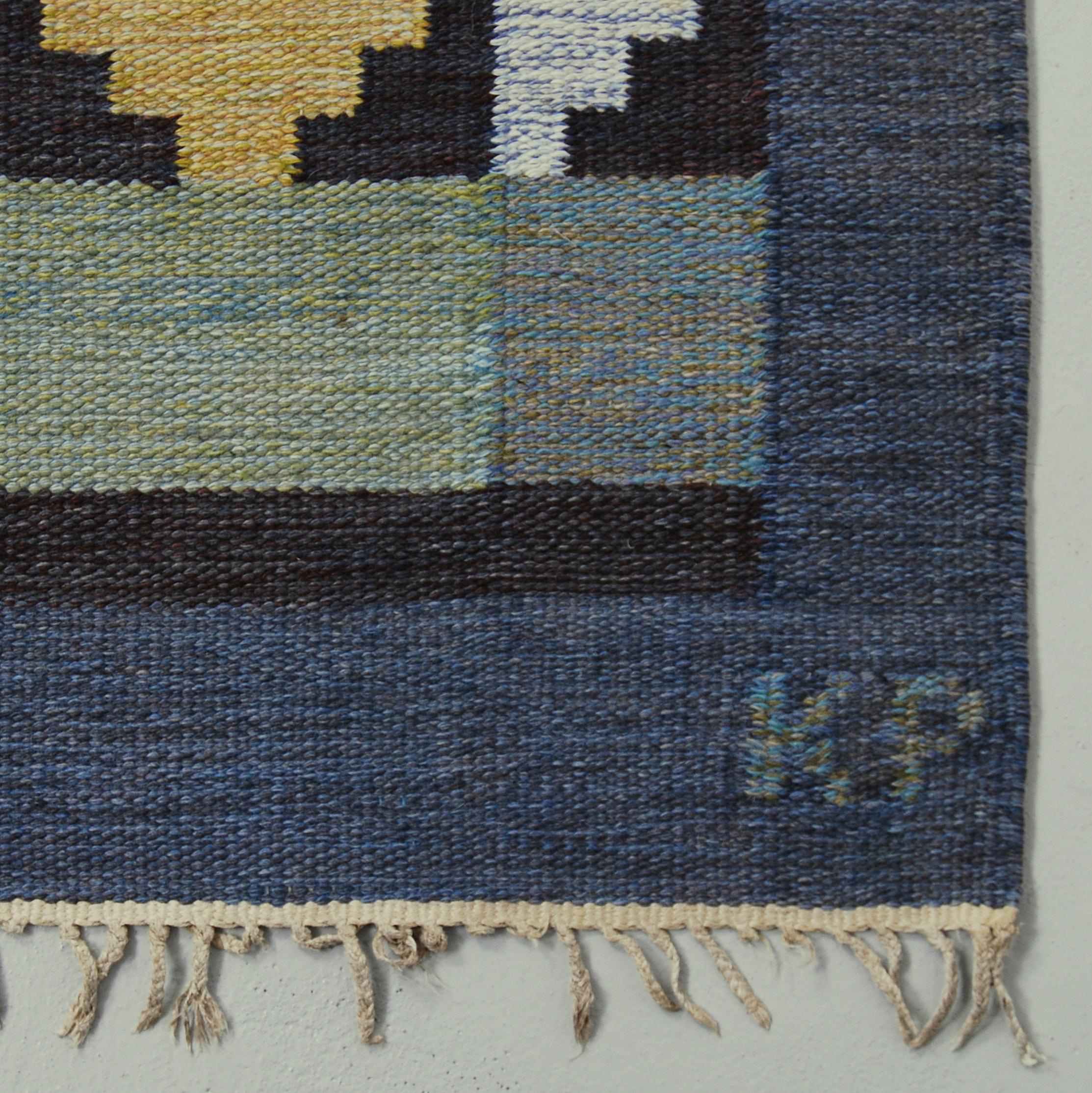 20th Century Swedish Vintage Flat-Weave Rölakan Carpet by Kerstin Persson