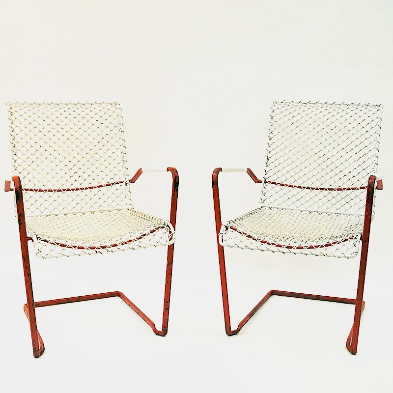 Mid-Century Modern Swedish Vintage Garden Set of Grythyttan Table and Lounge Chairs, 1950s