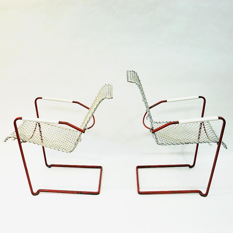 Mid-20th Century Swedish Vintage Garden Set of Grythyttan Table and Lounge Chairs, 1950s