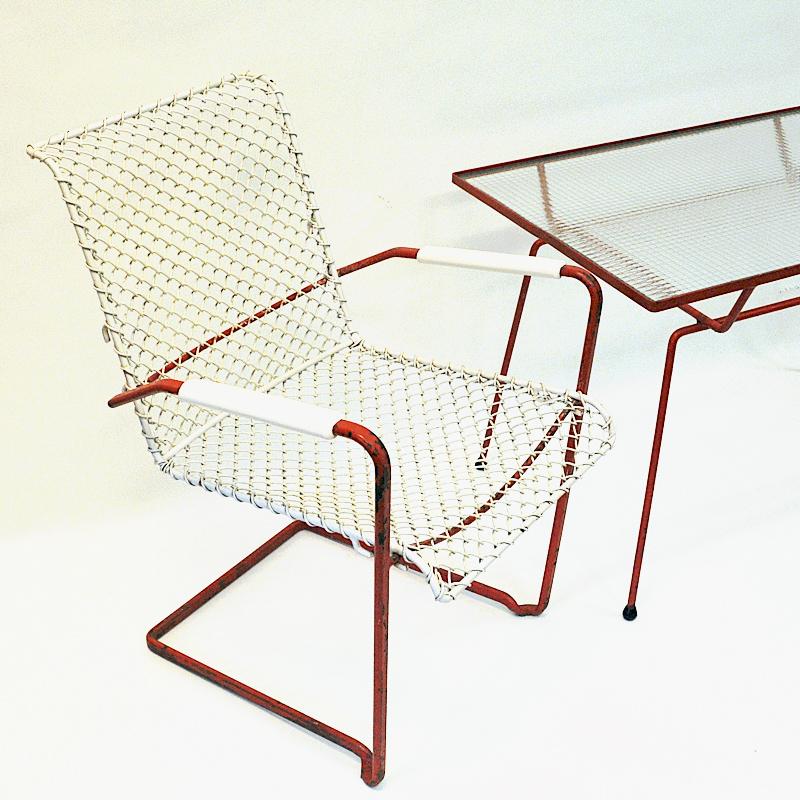 Swedish Vintage Garden Set of Grythyttan Table and Lounge Chairs, 1950s 3