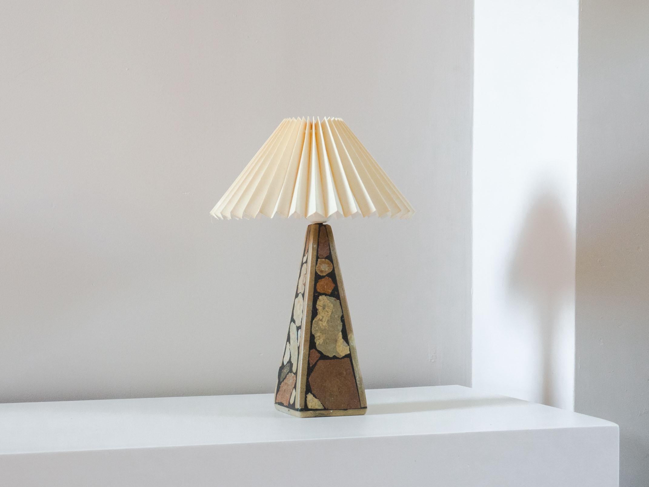 Stone Swedish vintage Gotland ‘fossil’ table lamp
