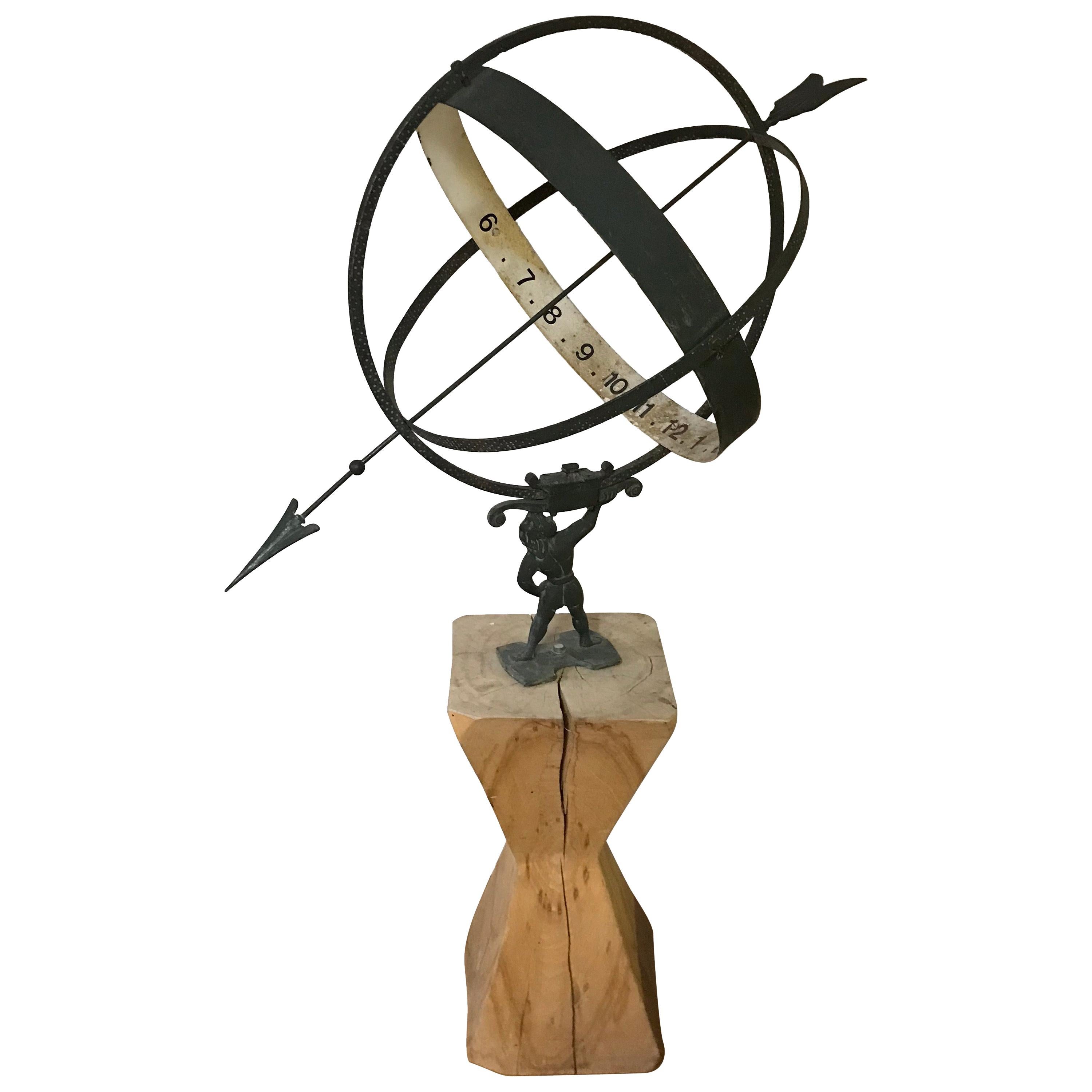 Swedish Vintage Large Metal Armillary Sundial