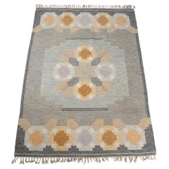 Swedish Vintage Mid-Century Flat-Weave Rug signed by Ingegerd Silow