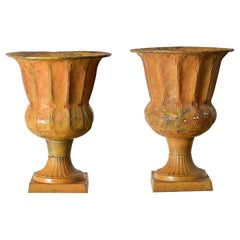Swedish Vintage Pair of Tole Urns